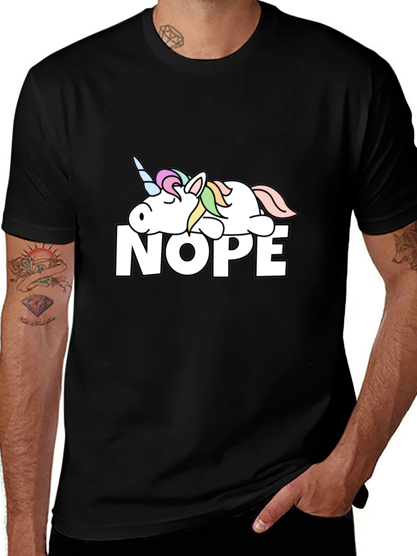Variant 30 of Nope Lazy Unicorn Graphic T-Shirt 