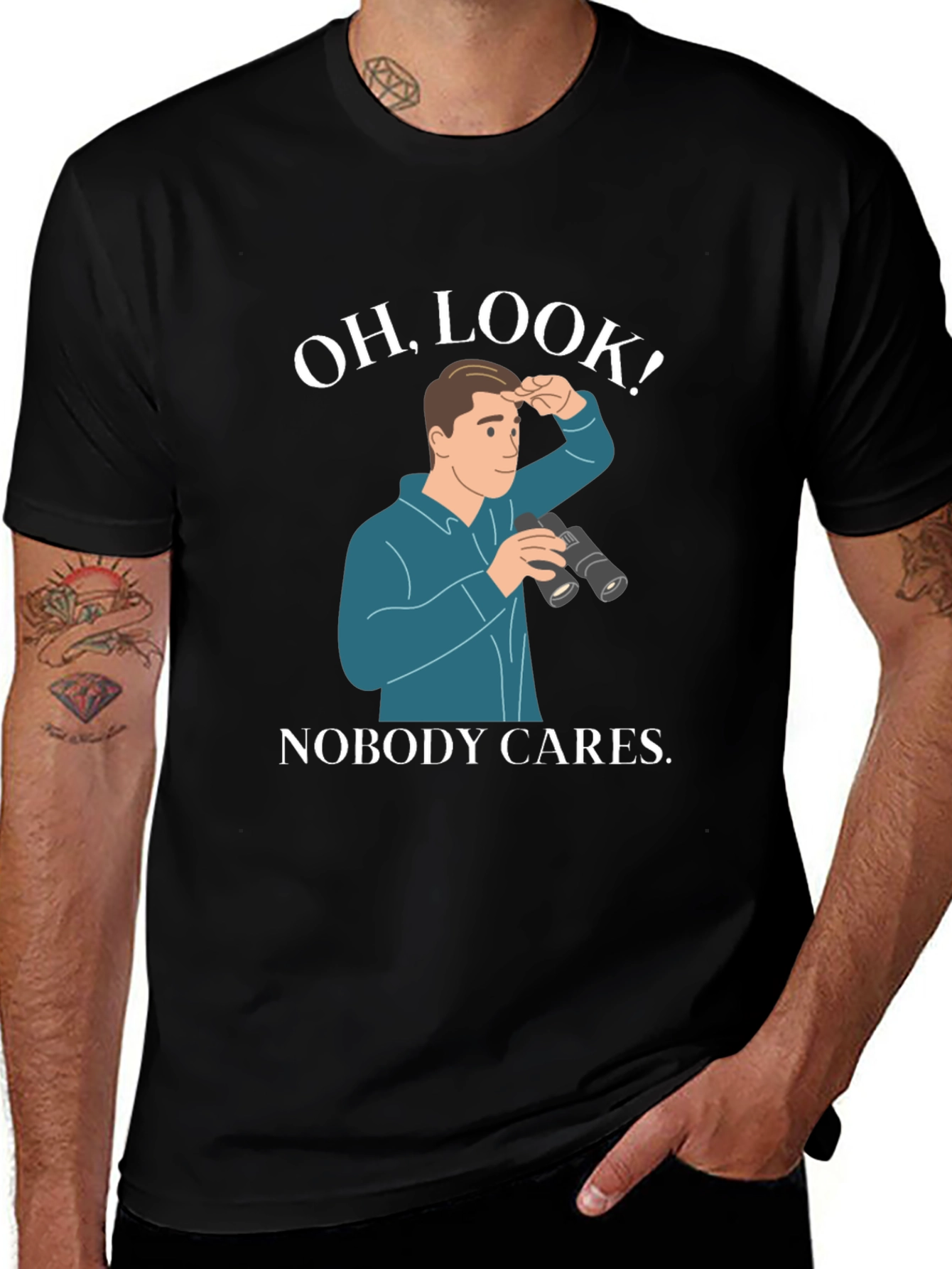 Black Oh, Look! Nobody Cares T-Shirt main image