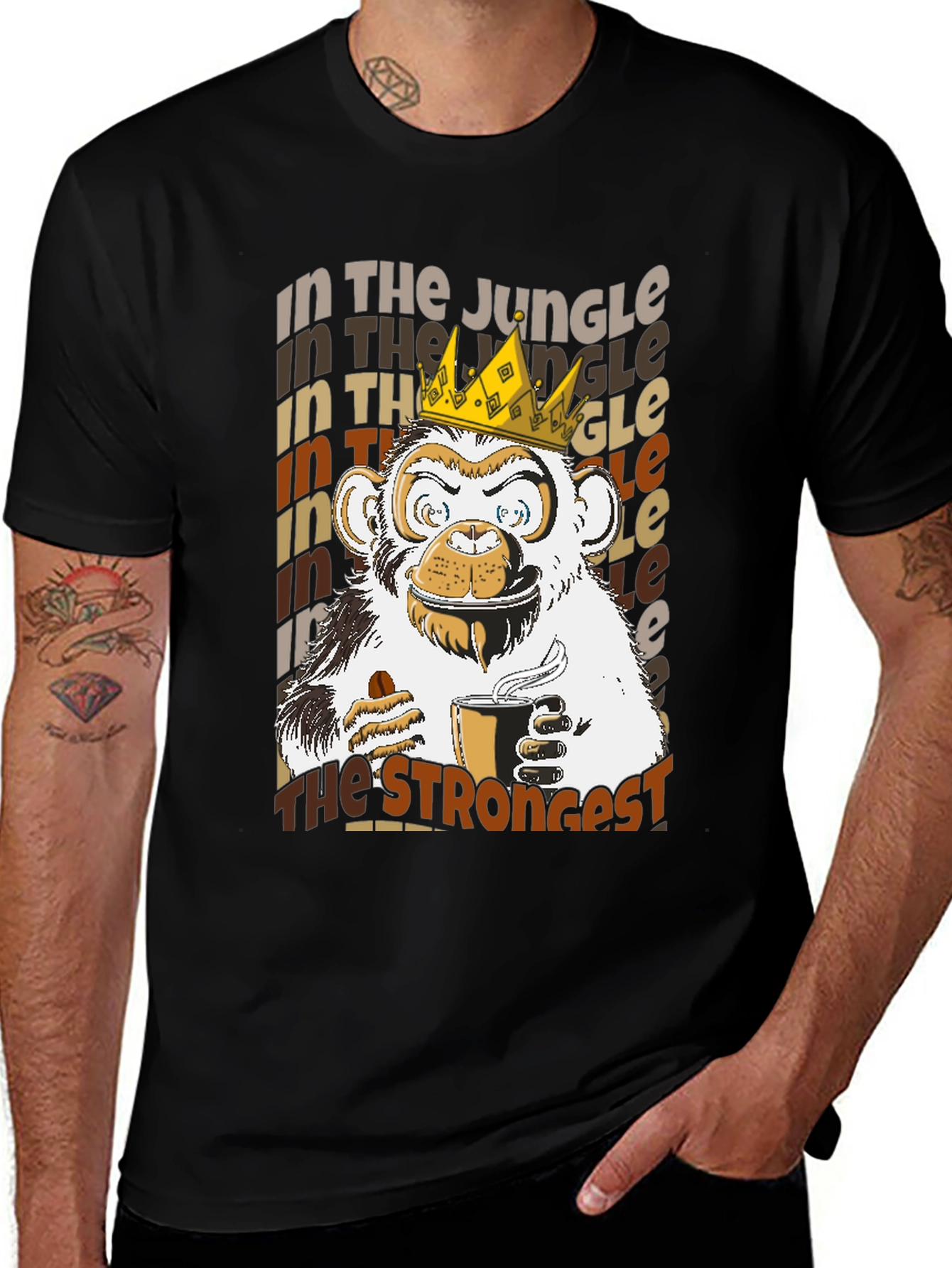 Variant 11 of Jungle King Monkey Coffee Lover T-Shirt