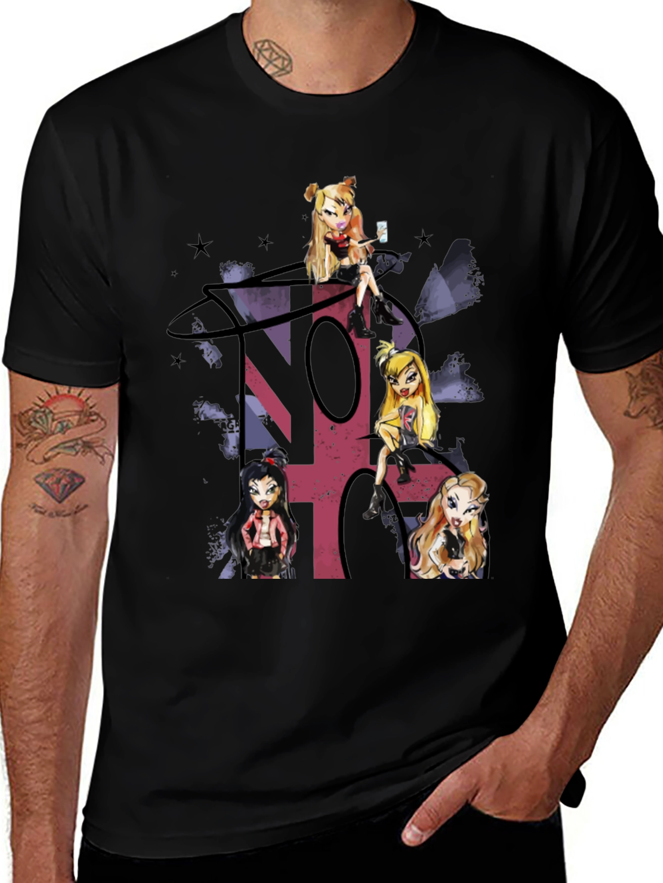 Bratz Doll Graphic Print Black T-Shirt