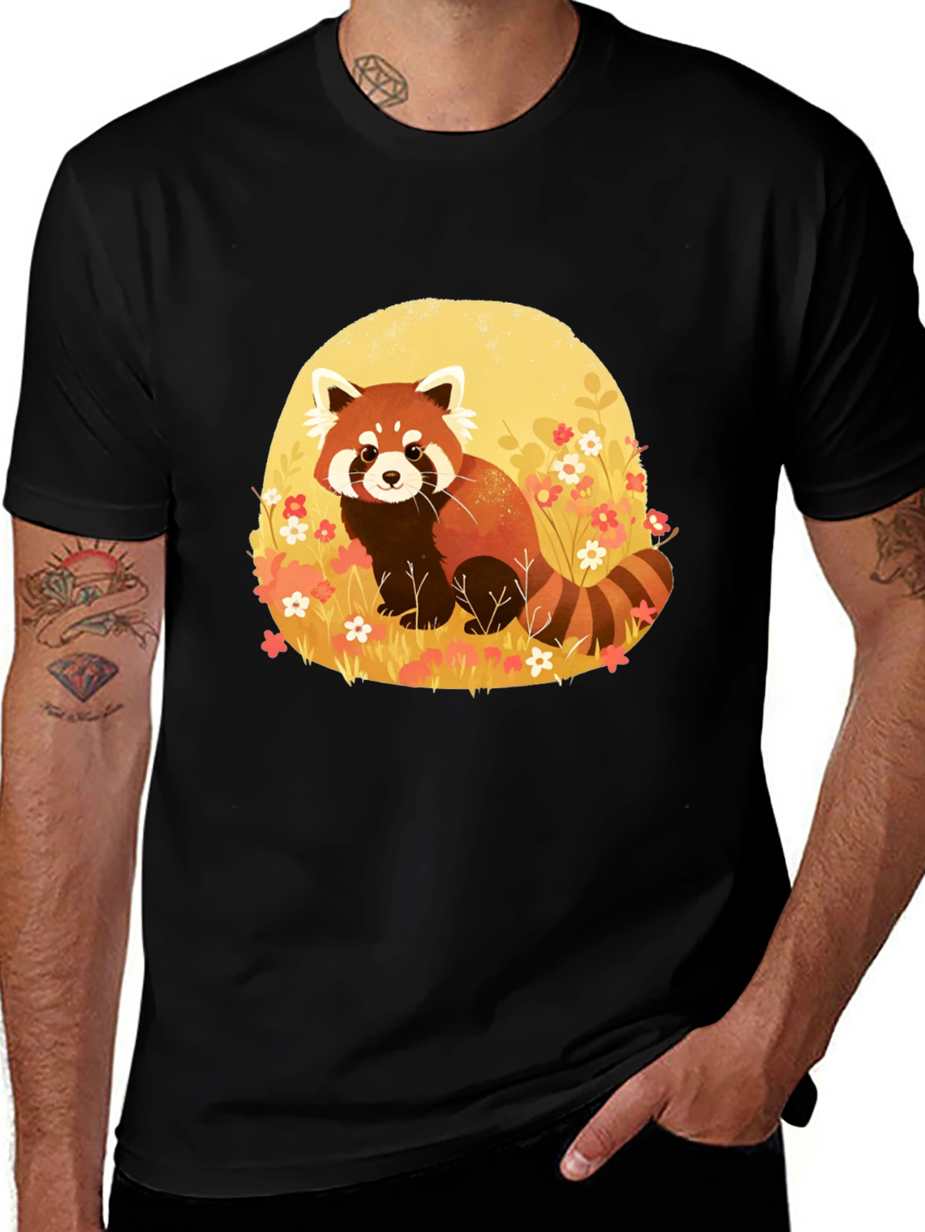 Variant 29 of Red Panda Graphic Tee - Soft Cotton Blend