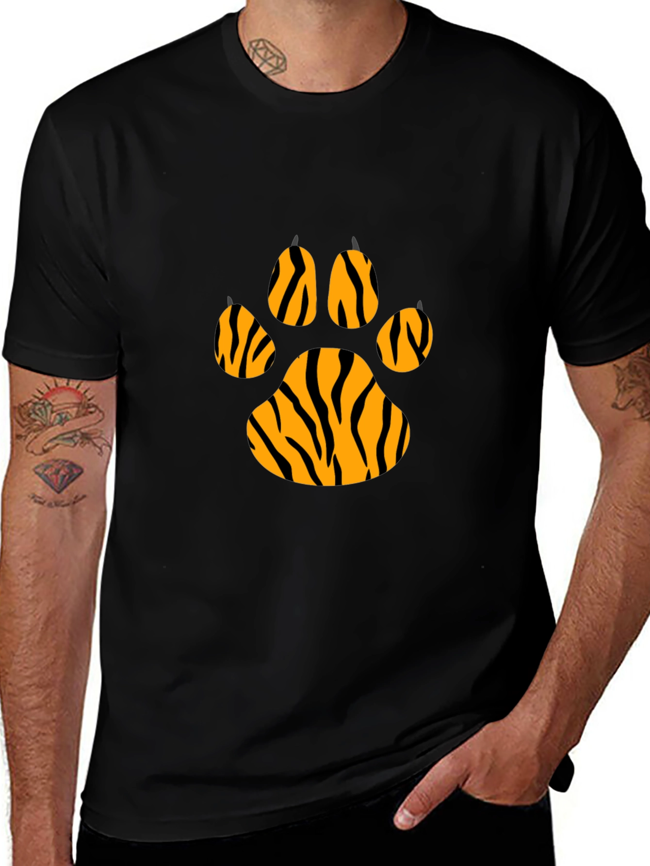 Variant 17 of Tiger Paw Print T-Shirt - Cool Animal Graphic Tee