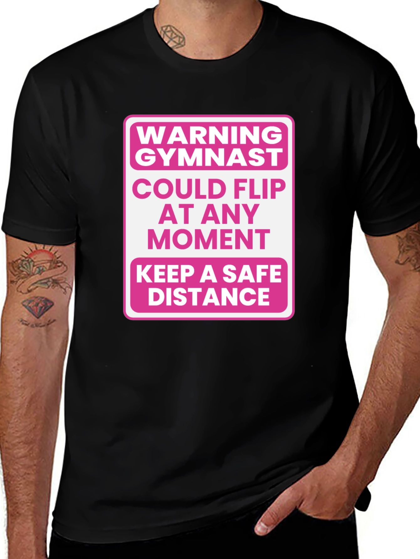 Variant 15 of Gymnast Warning T-Shirt - Could Flip At Any Moment!