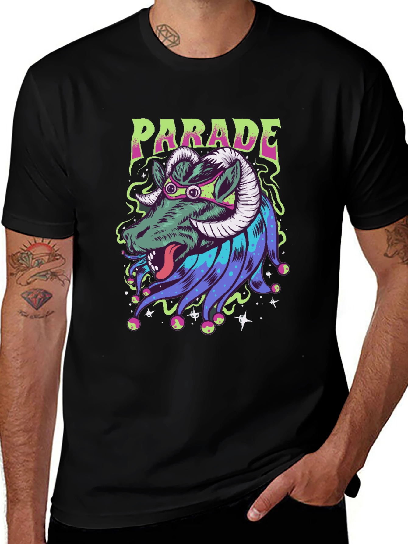Variant 19 of Parade Graphic Black T-Shirt