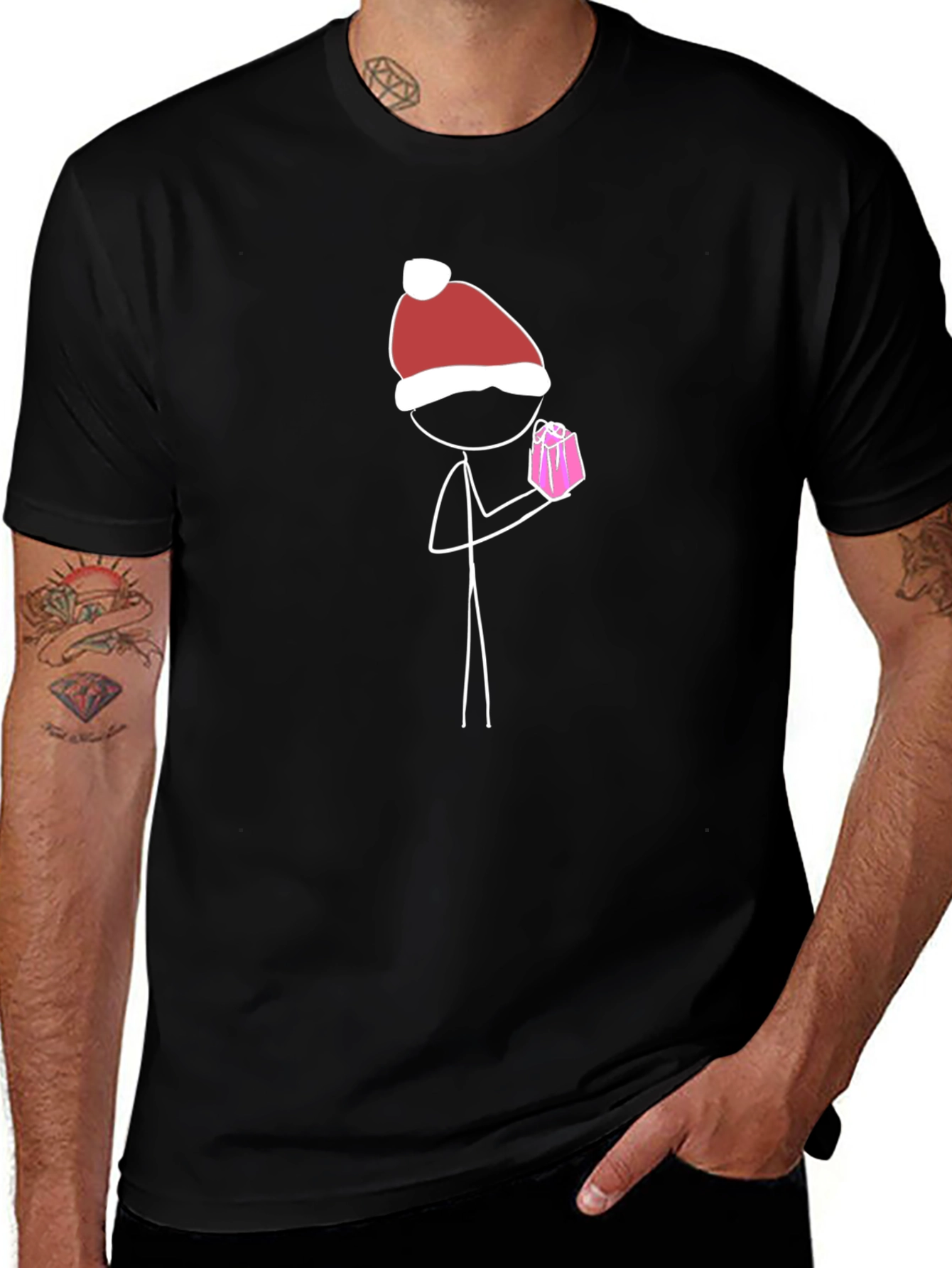 Festive Stick Figure Tee - Christmas Gift