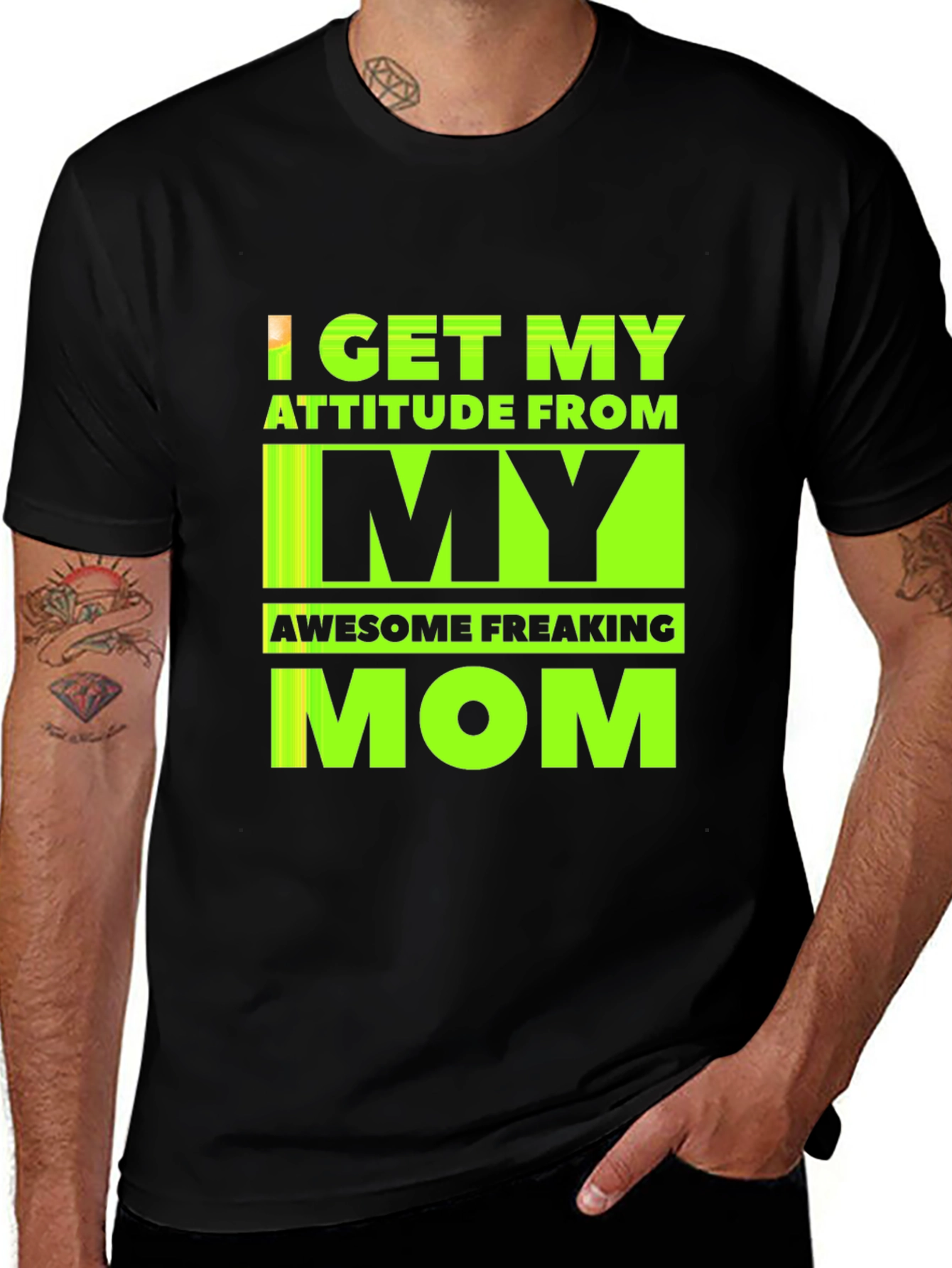 Variant 21 of Funny "I Get My Attitude From My Awesome Freaking Mom" T-Shirt