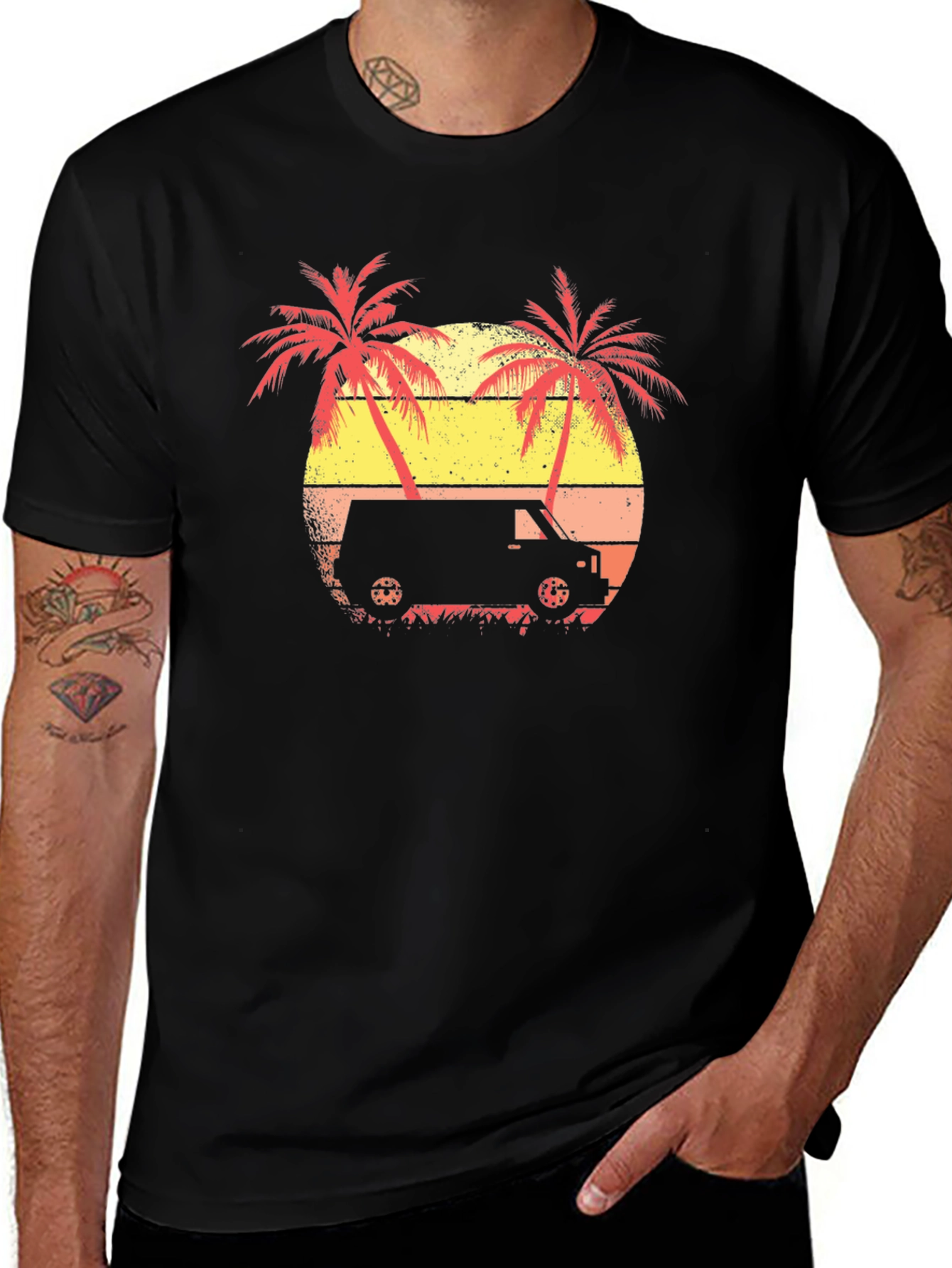 Variant 26 of Retro Sunset Van Graphic Tee