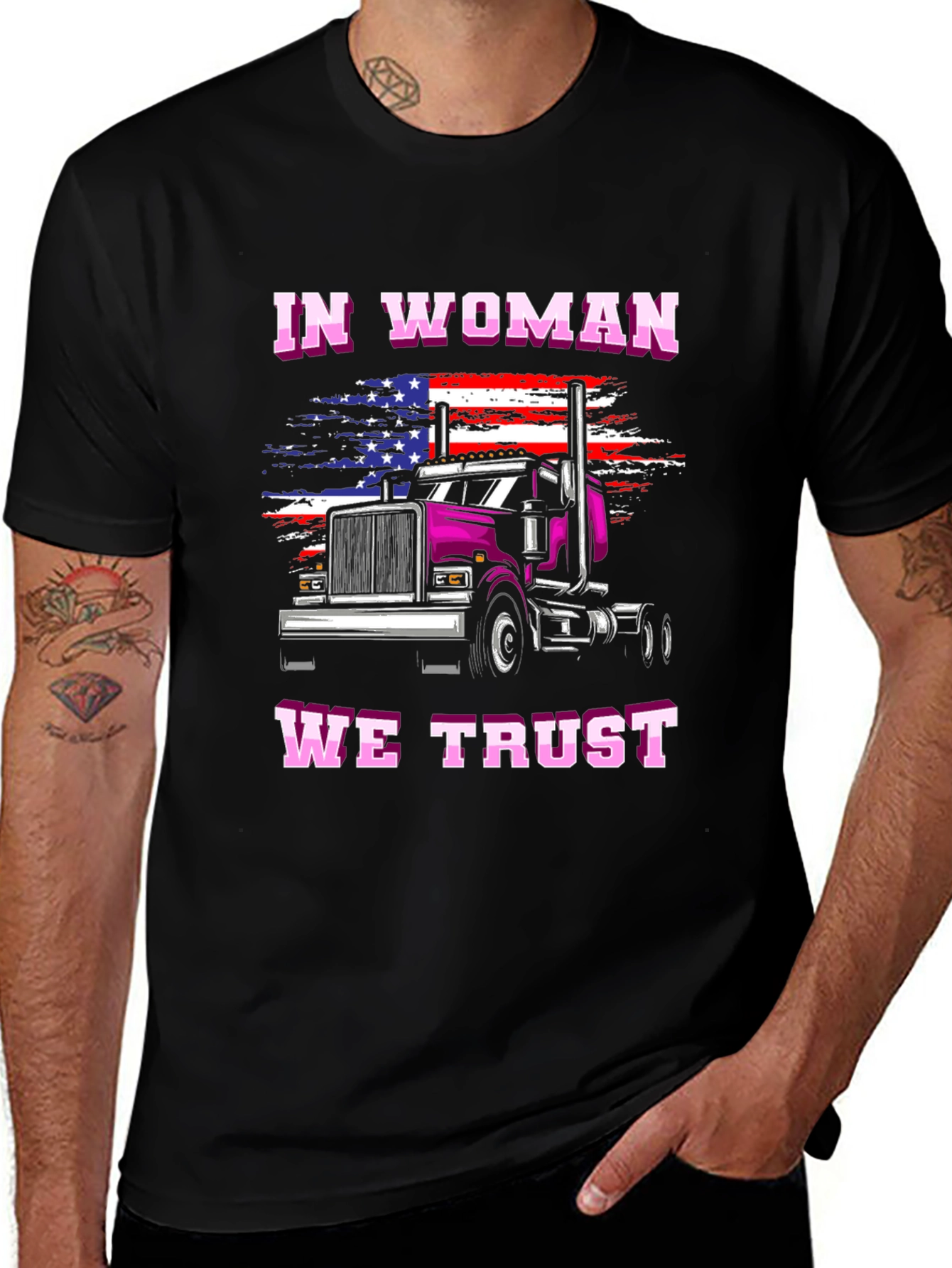 Variant 23 of In Woman We Trust Trucker T-Shirt