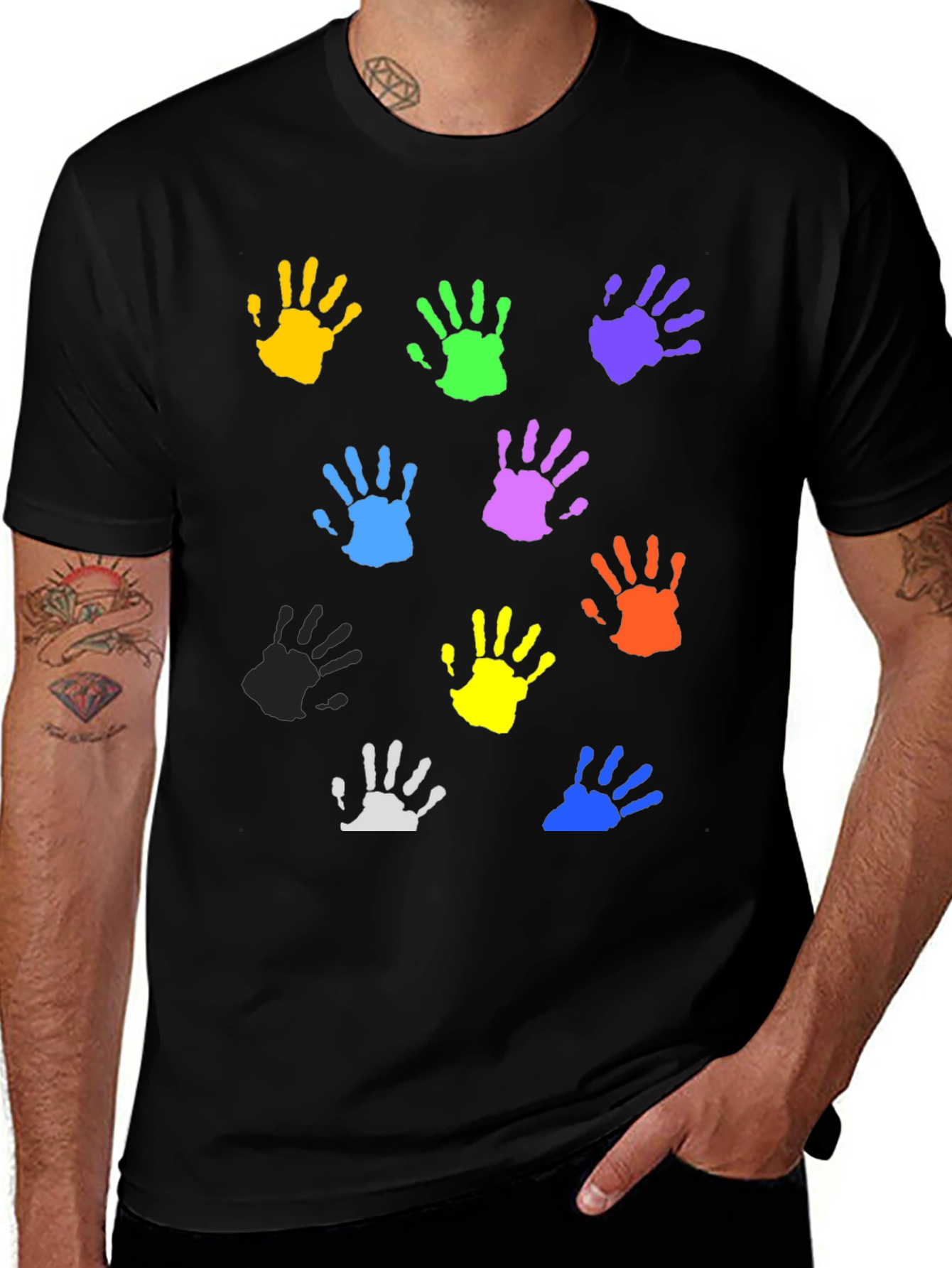 Variant 17 of Colorful Handprint T-Shirt