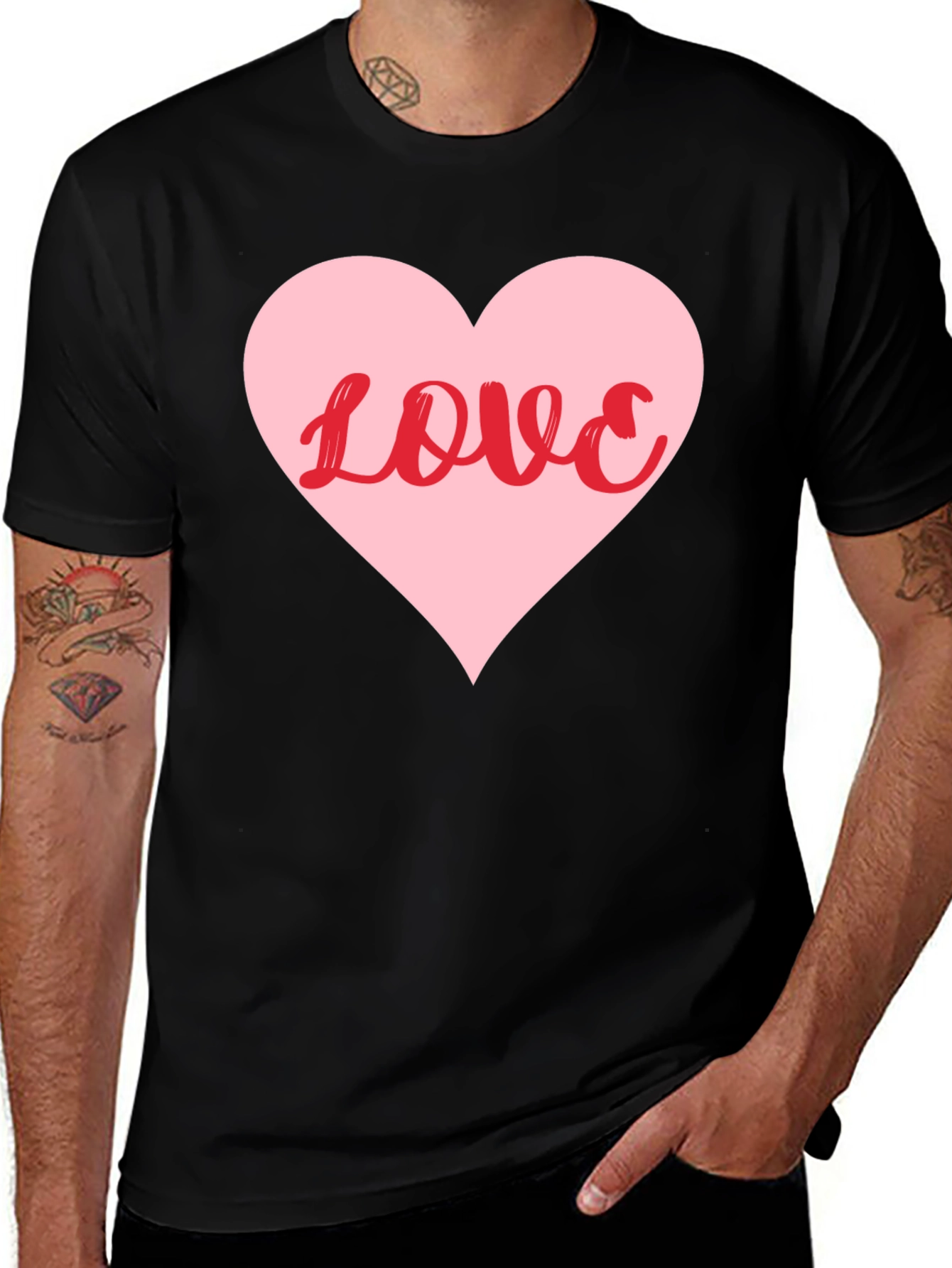 Variant 22 of Love Heart Graphic Tee - Stylish Black T-Shirt