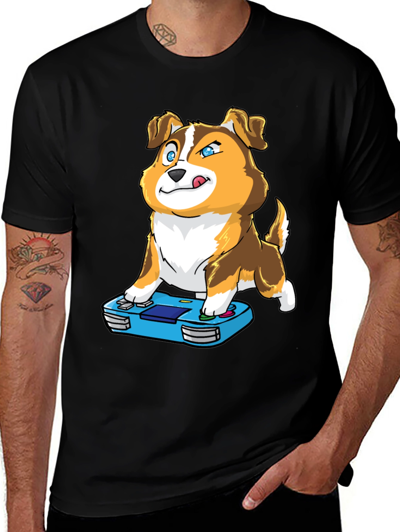Variant 7 of Gamer Dog T-Shirt - Cartoon Pet on Console