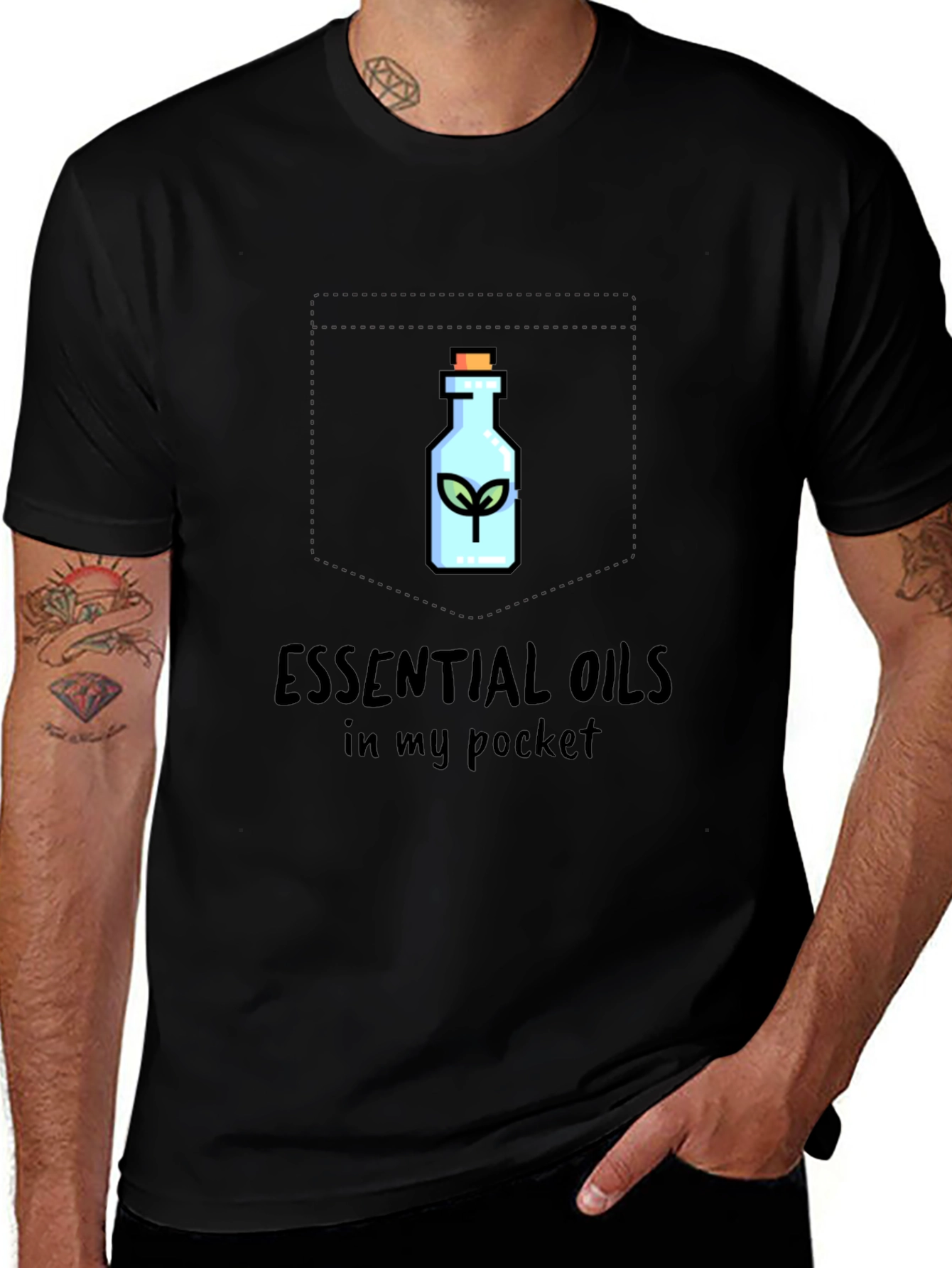 Variant 25 of Essential Oils Pocket T-Shirt - Stylish Comfort