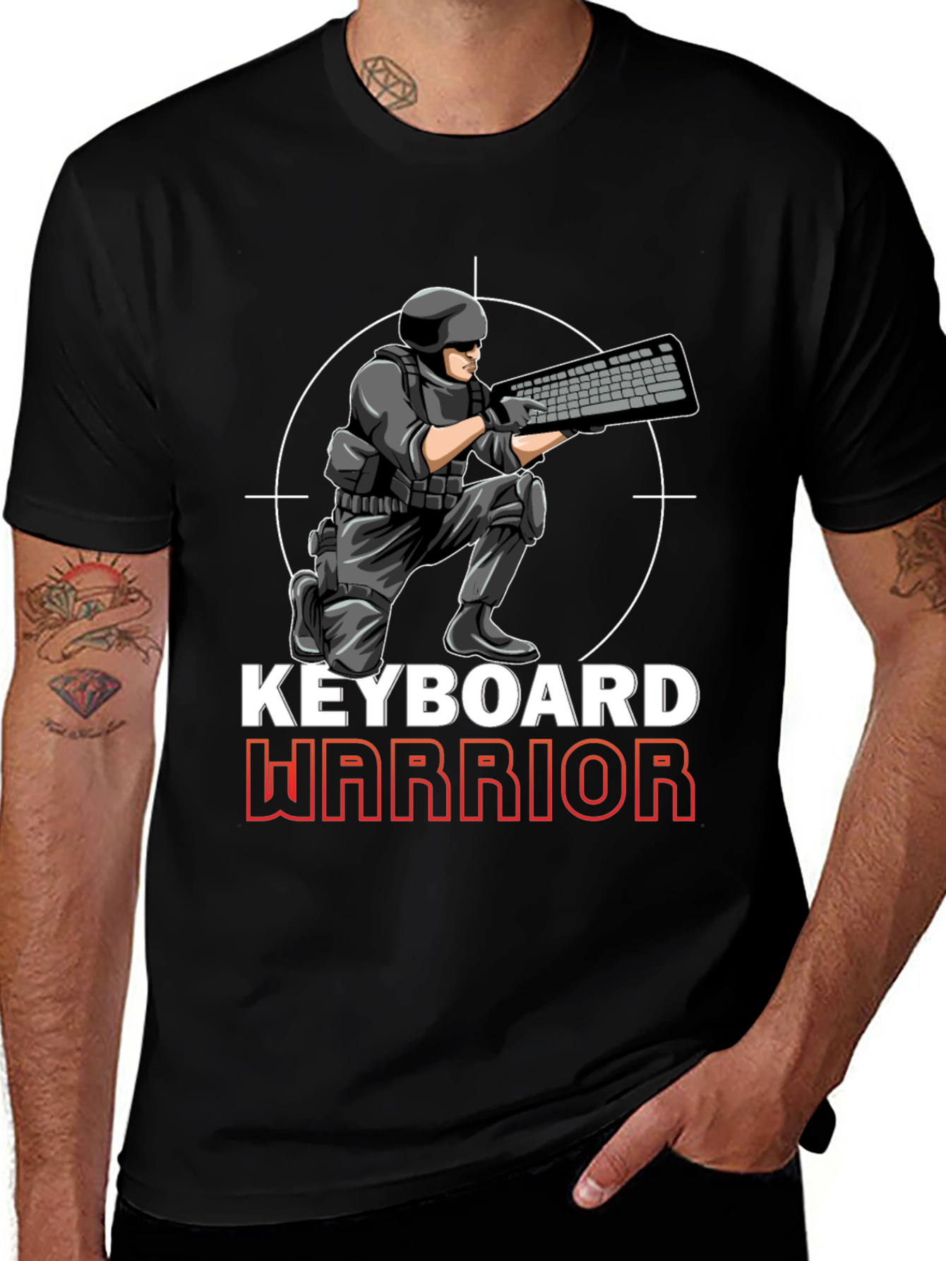 Variant 15 of Keyboard Warrior Graphic T-Shirt - Gamer Apparel