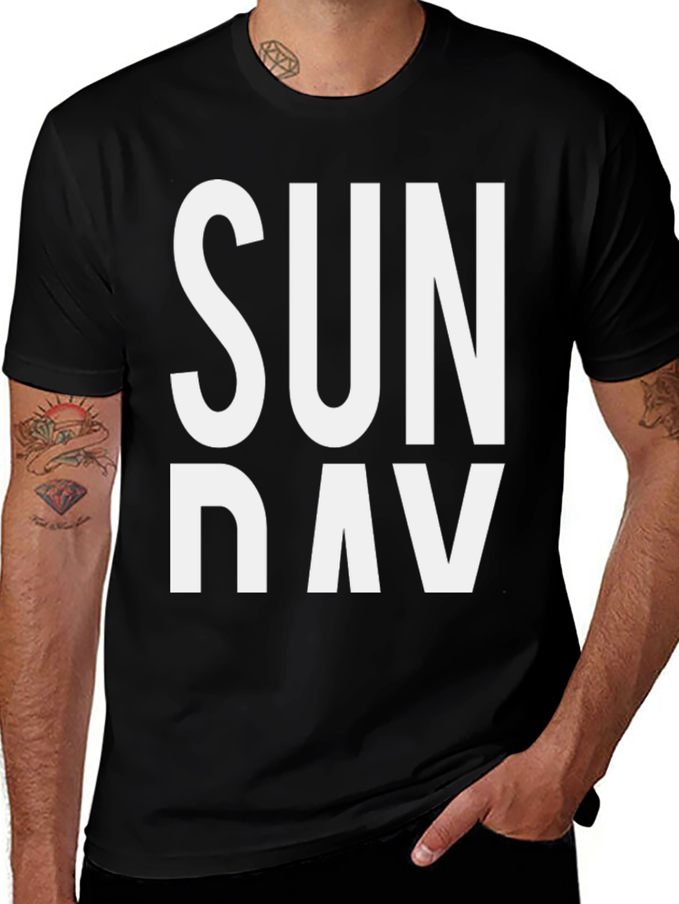 Variant 14 of Sunday Graphic Print Crew Neck T-Shirt