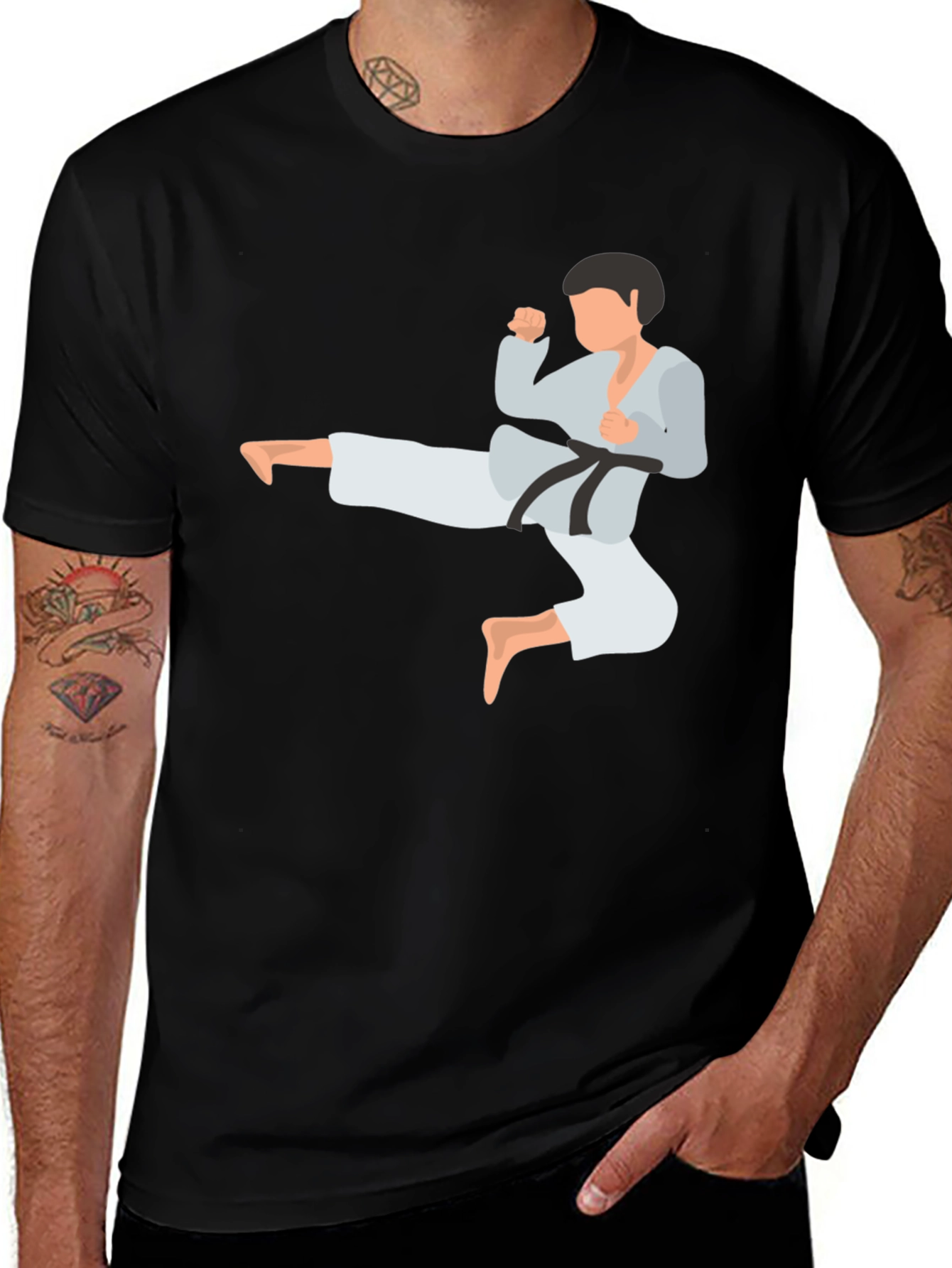 Variant 18 of Karate Kick T-Shirt - Martial Arts Graphic Tee