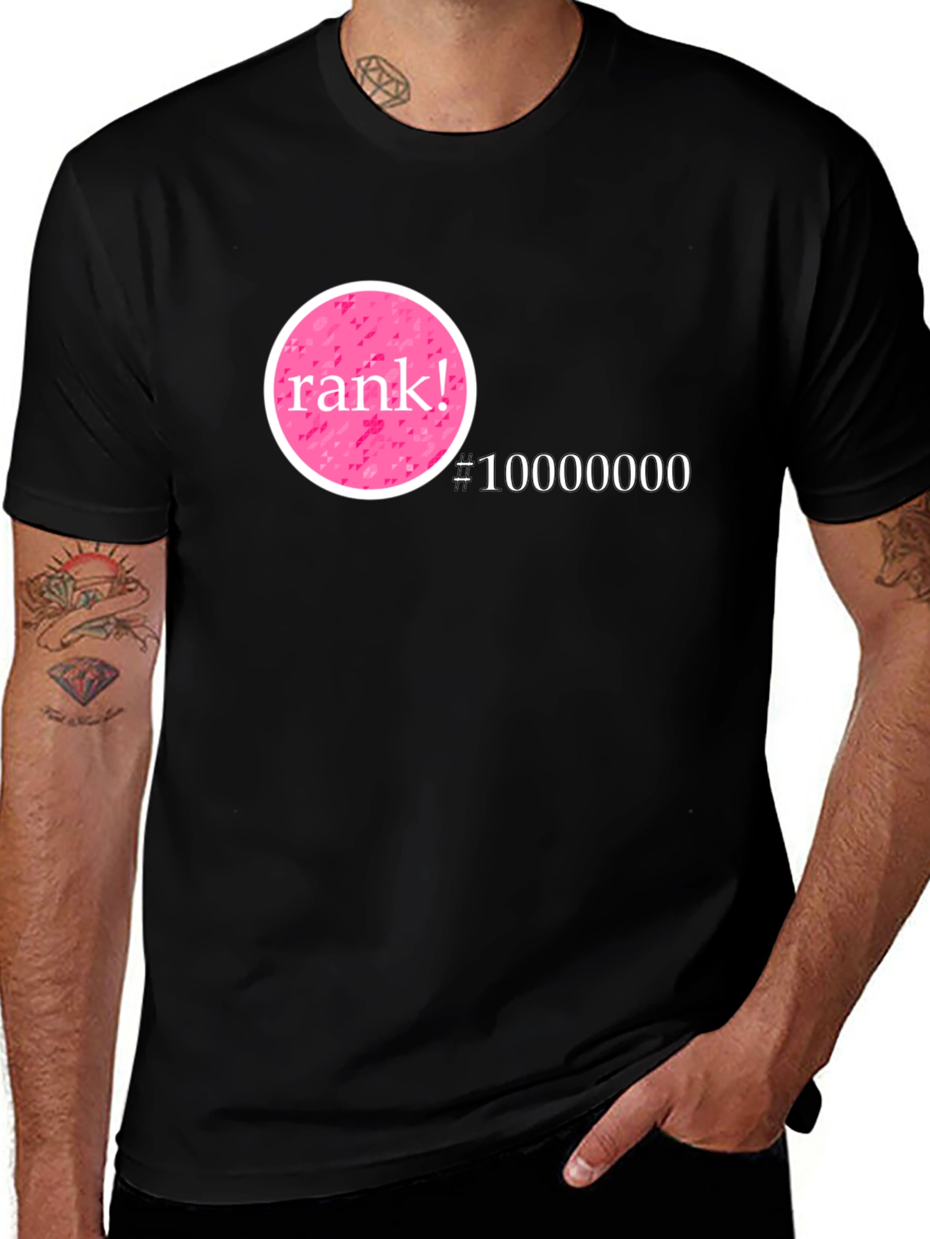 Variant 14 of Rank! #10000000 Graphic T-Shirt - Black