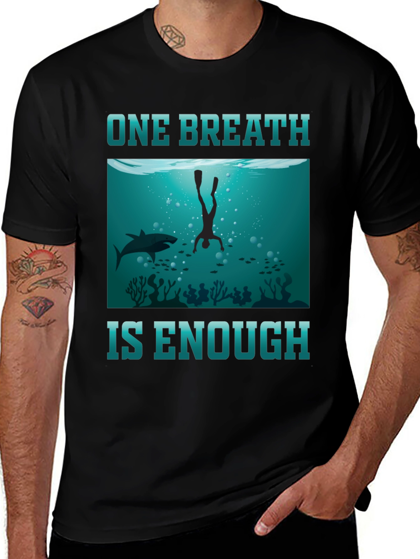 Variant 15 of One Breath Enough Scuba Diving T-Shirt