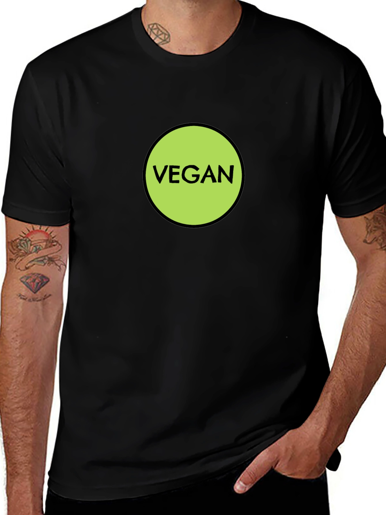 Variant 15 of Vegan Statement T-Shirt - Black Cotton Tee