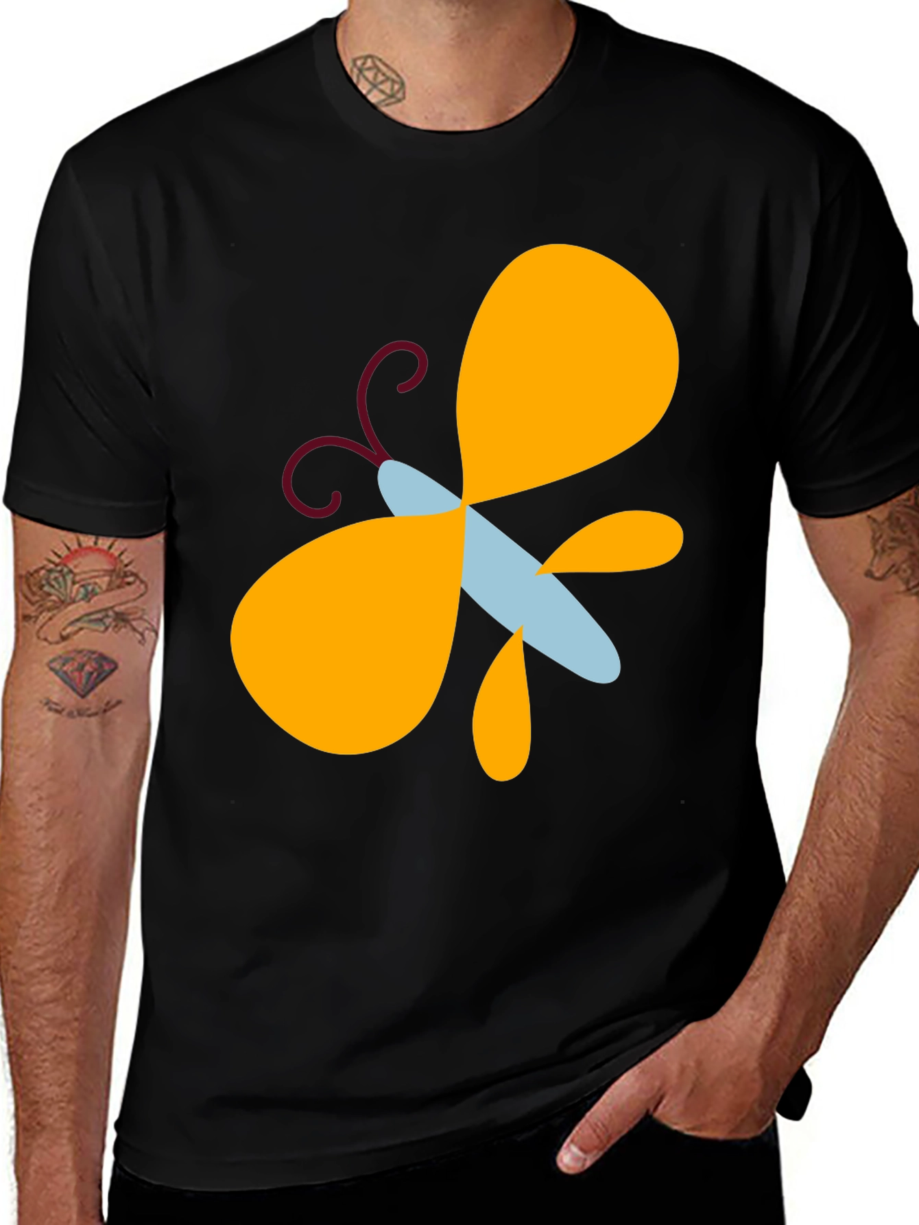 Butterfly Graphic Black T-Shirt