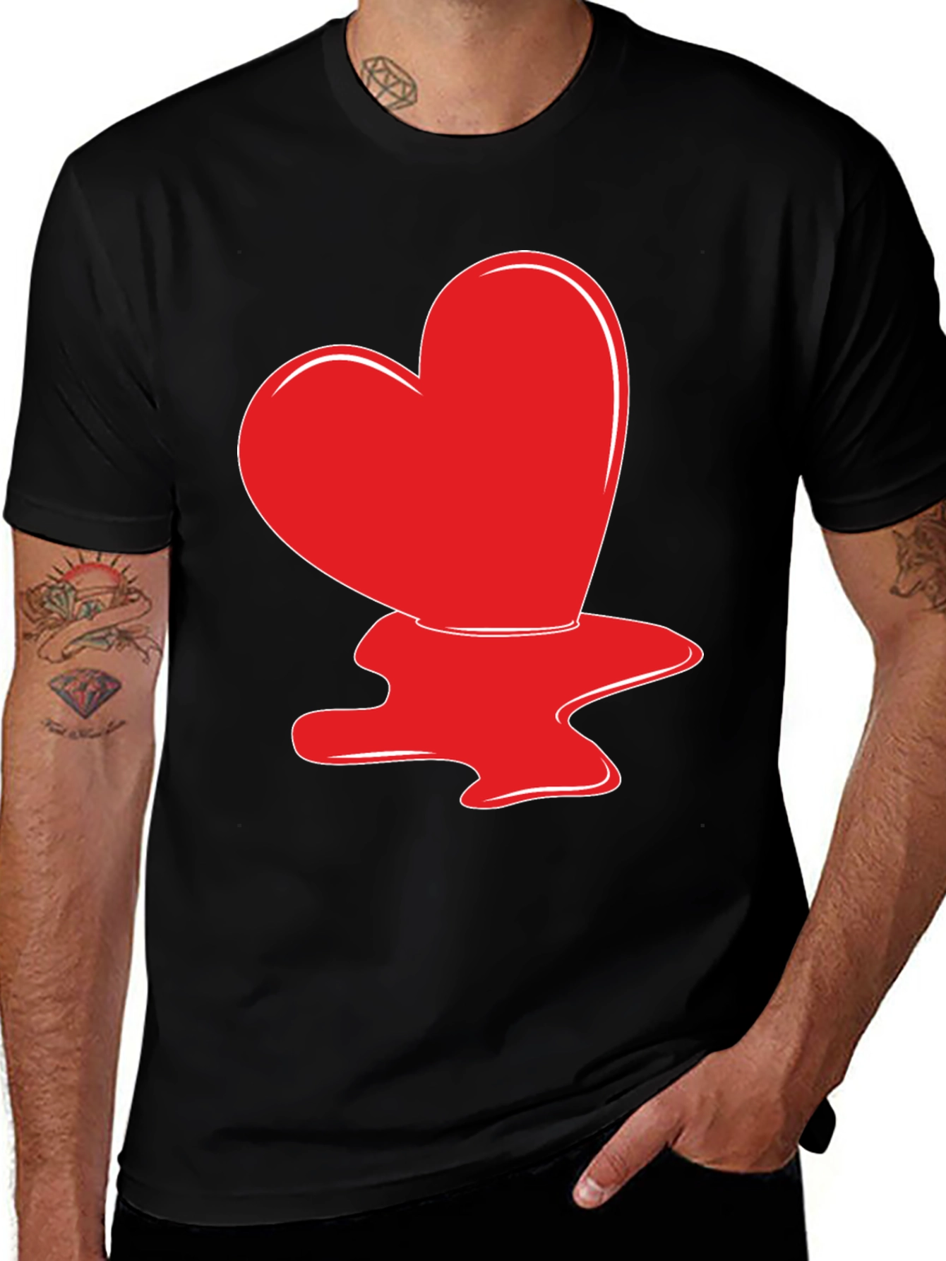 Variant 28 of Melting Heart Graphic Tee - Unique Design