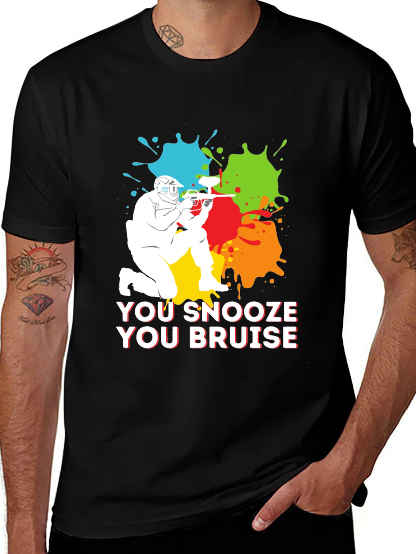 Variant 13 of You Snooze You Bruise Paintball T-Shirt