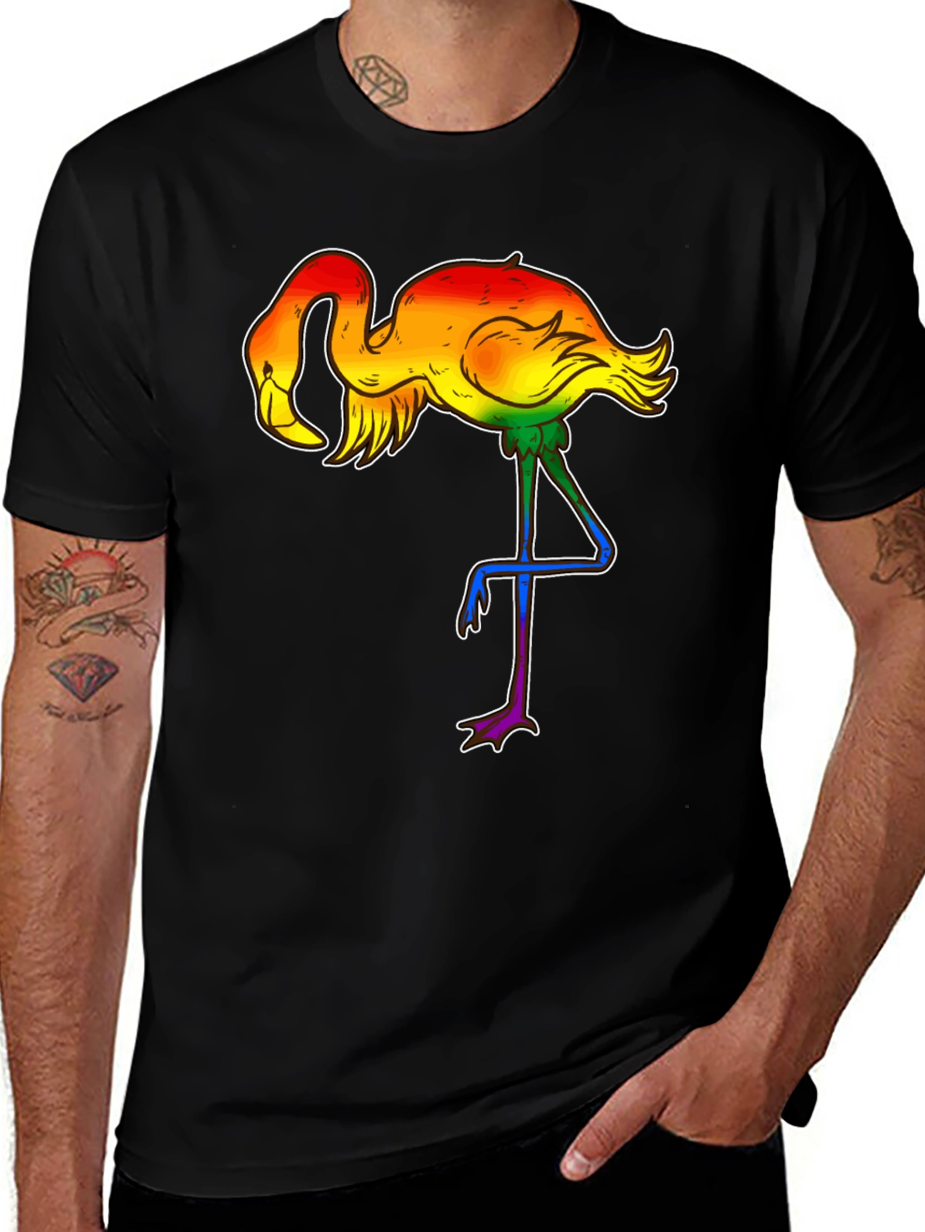 Variant 16 of Rainbow Flamingo Graphic Tee - LGBTQ+ Pride Shirt
