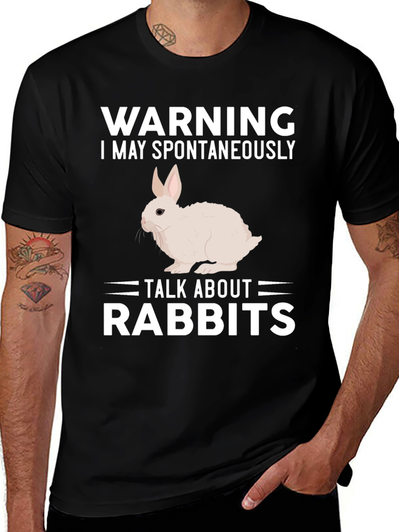Variant 4 of Warning Spontaneous Rabbit Talk T-Shirt