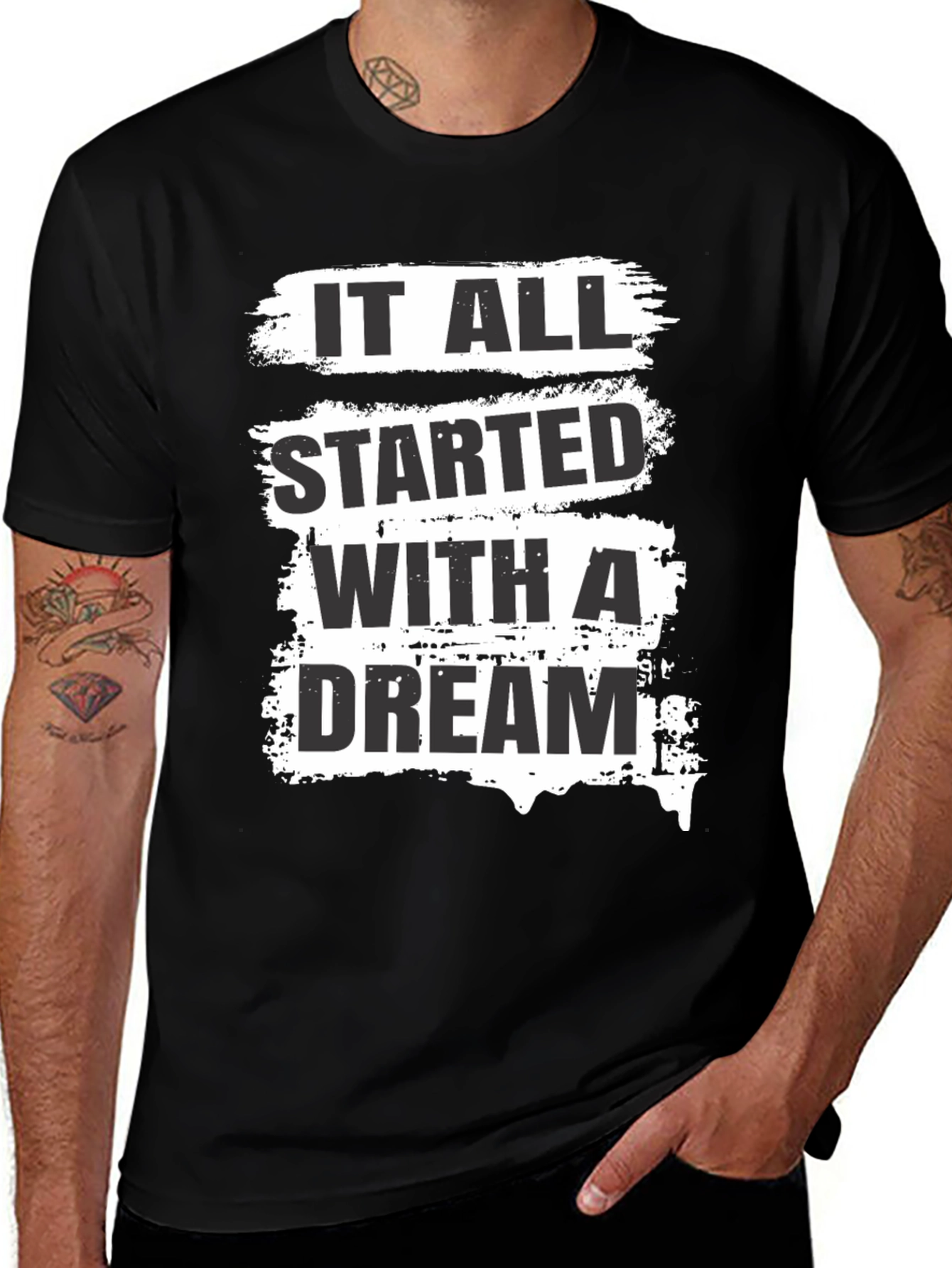 Variant 30 of Dream Start Men's Black Graphic Tee