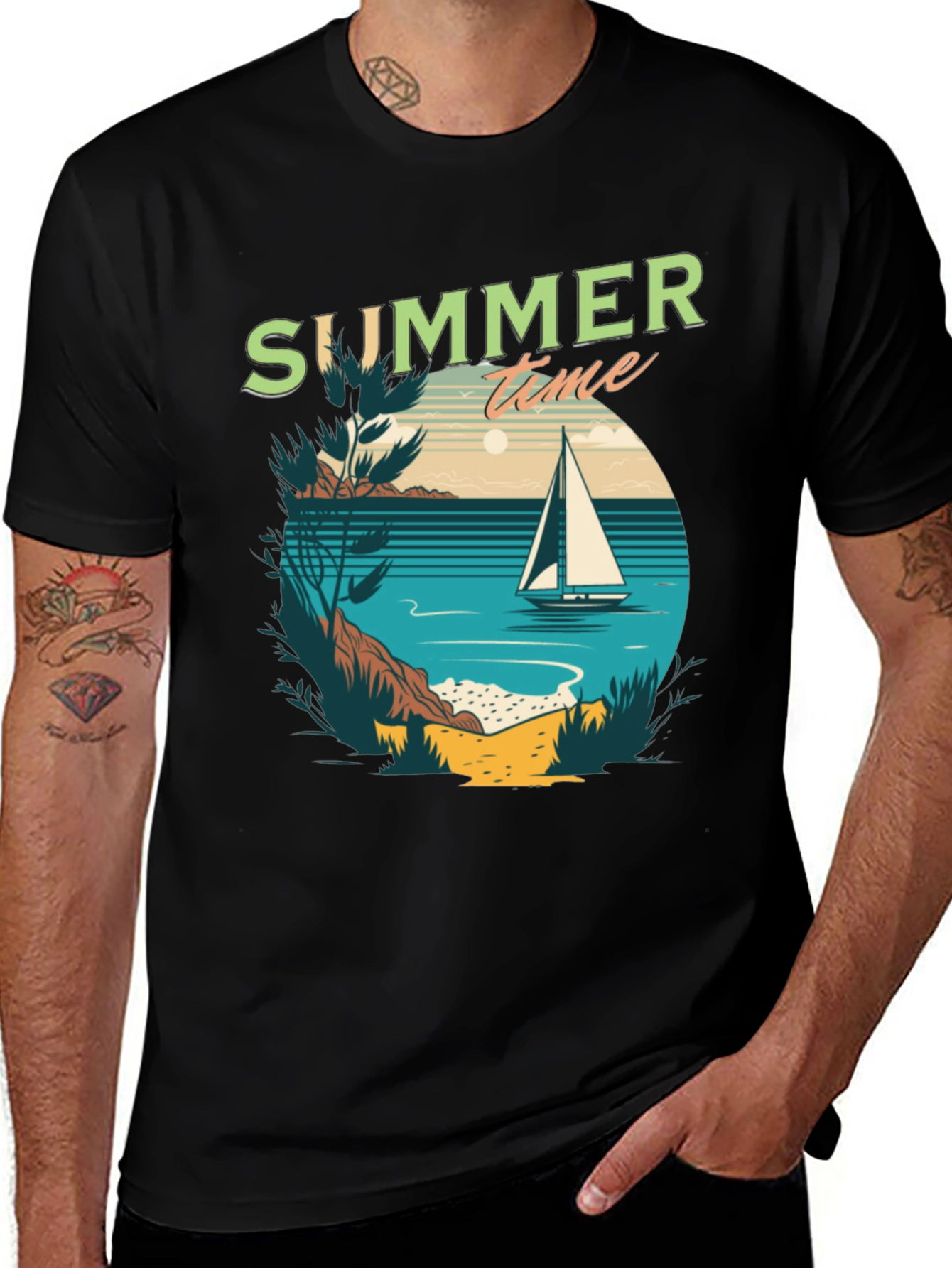 Variant 10 of Summer Time Sailboat Graphic T-Shirt