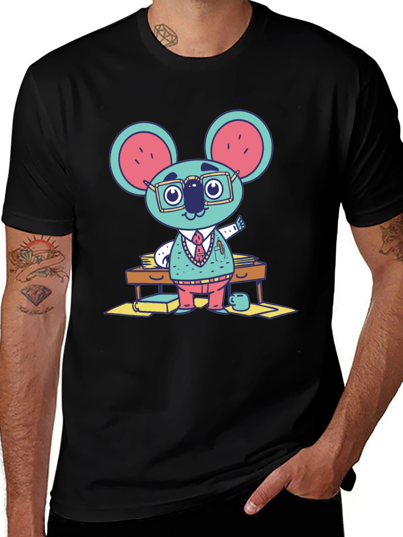Variant 11 of Quirky Koala Professor Graphic Tee