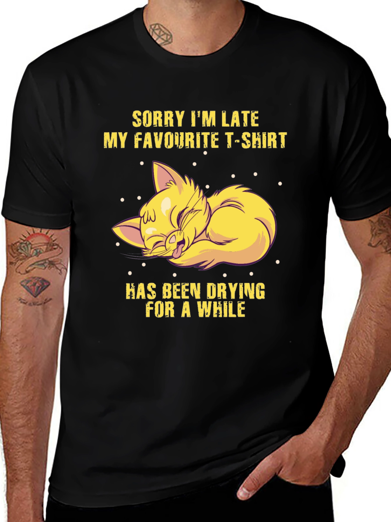 Variant 7 of Funny Cat T-Shirt - Sorry I'm Late