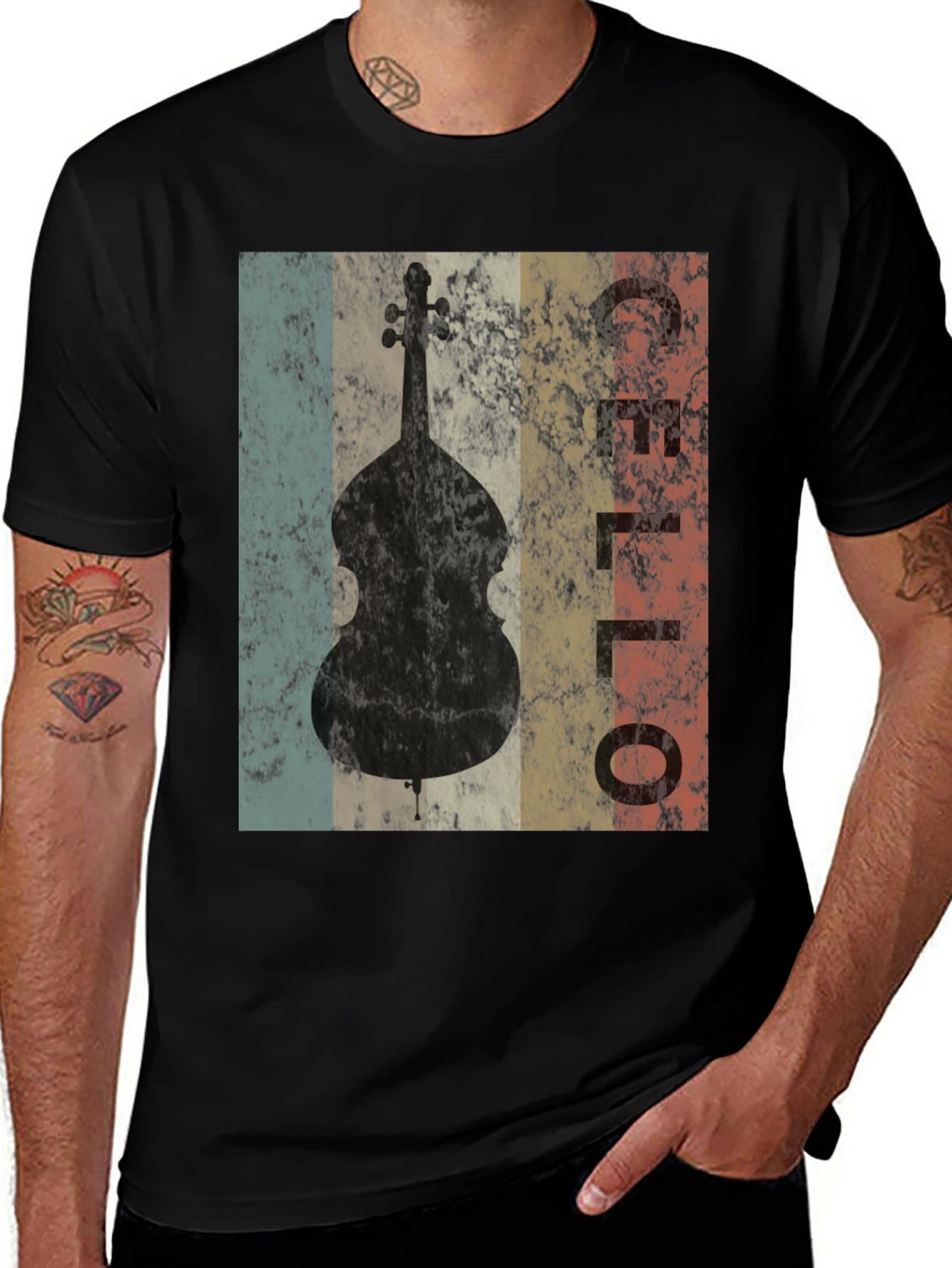 Variant 22 of Vintage Cello Graphic Tee - Music Lover's T-Shirt
