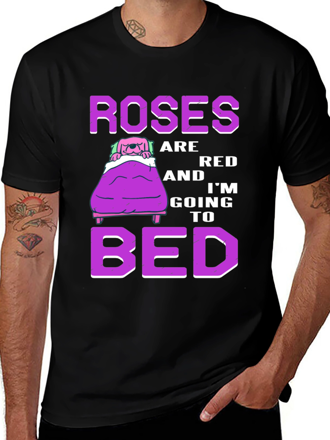 Black Roses are Red I'm Going to Bed T-Shirt main image