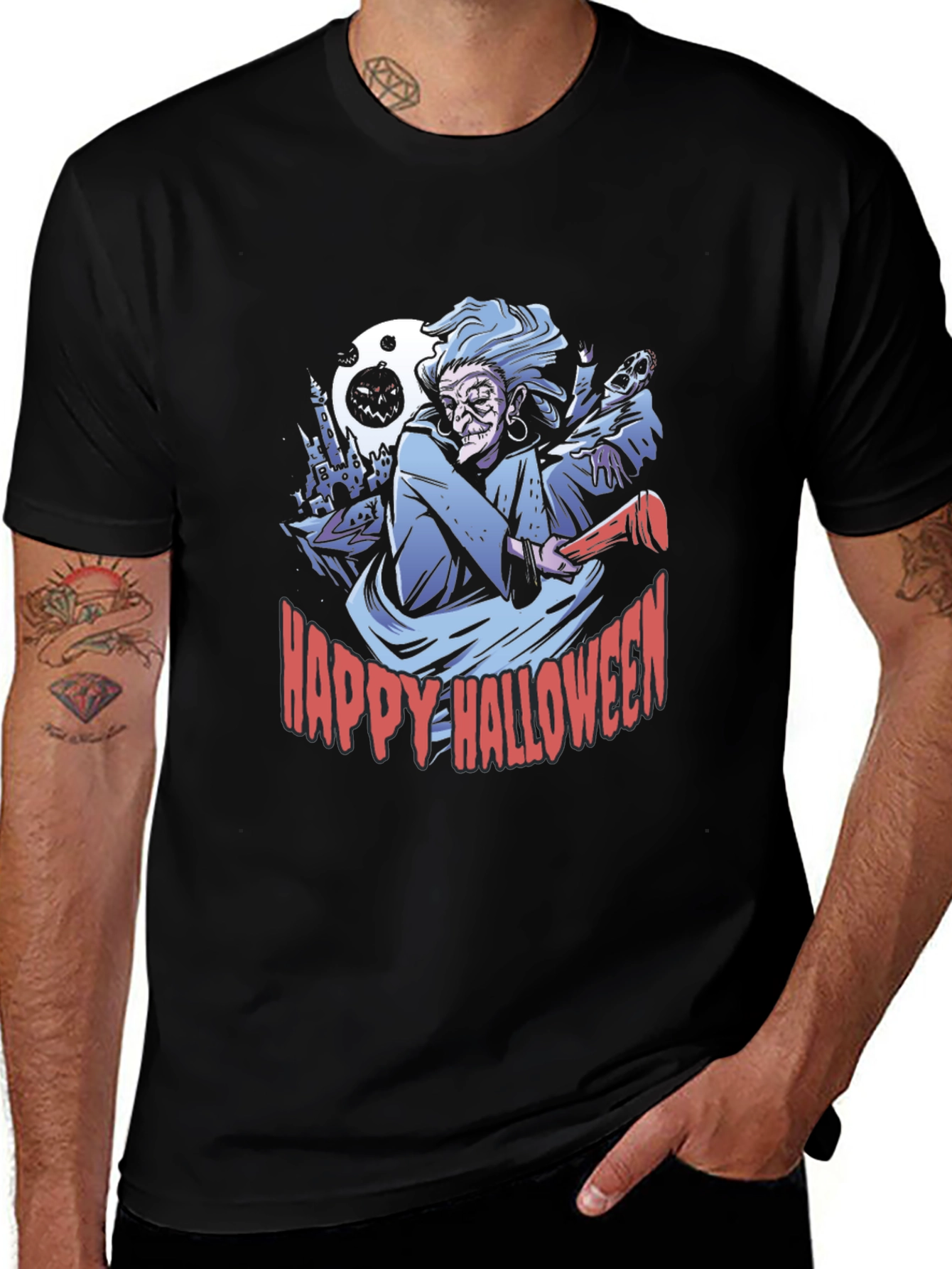 Variant 18 of Happy Halloween Graphic Tee - Spooky Season Shirt