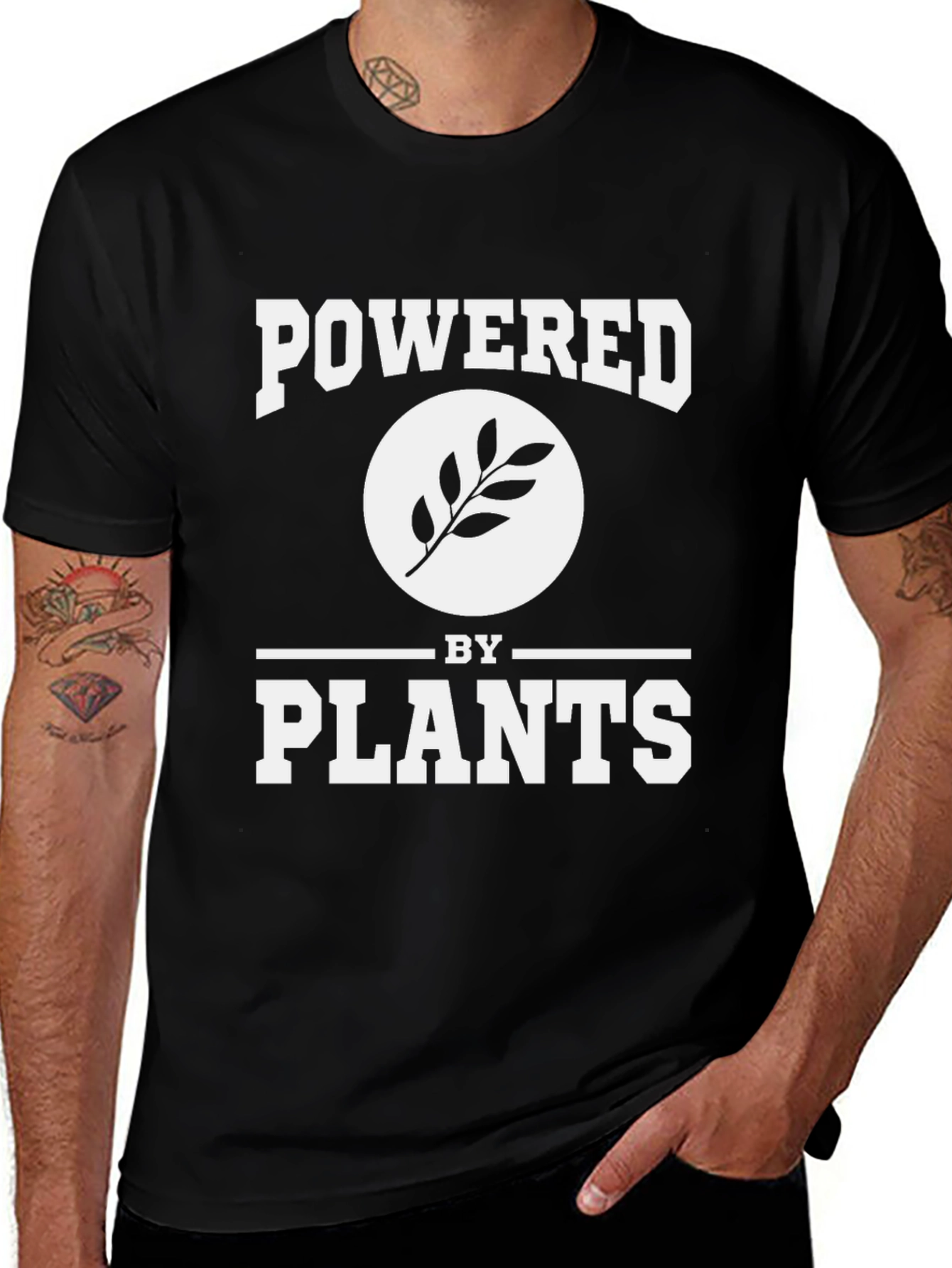 Variant 8 of Powered by Plants Vegan T-Shirt Black