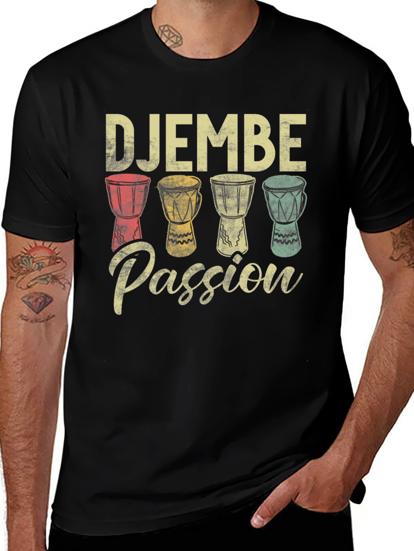 Variant 29 of Djembe Passion T-Shirt - Drumming Music Tee