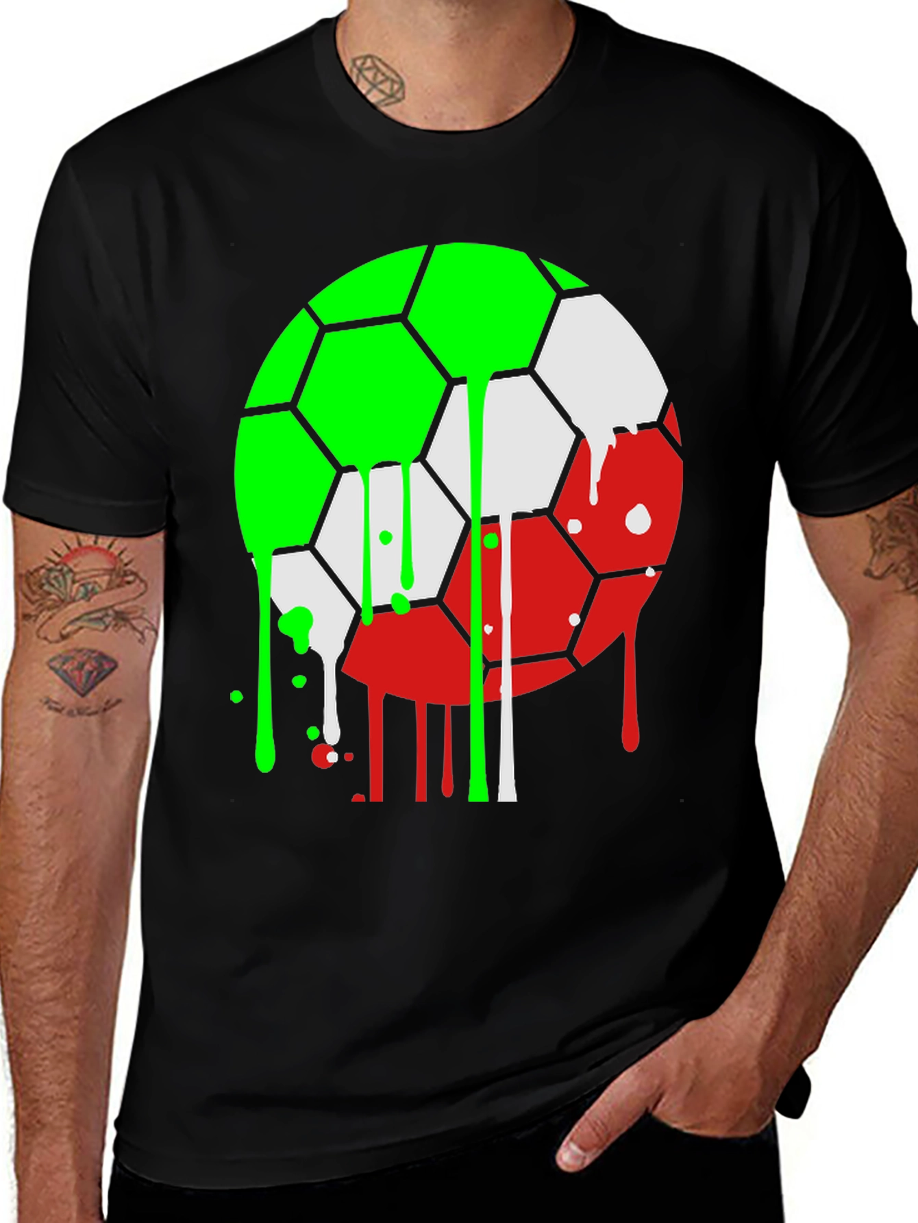 Variant 2 of Soccer Ball Drip Graphic T-Shirt