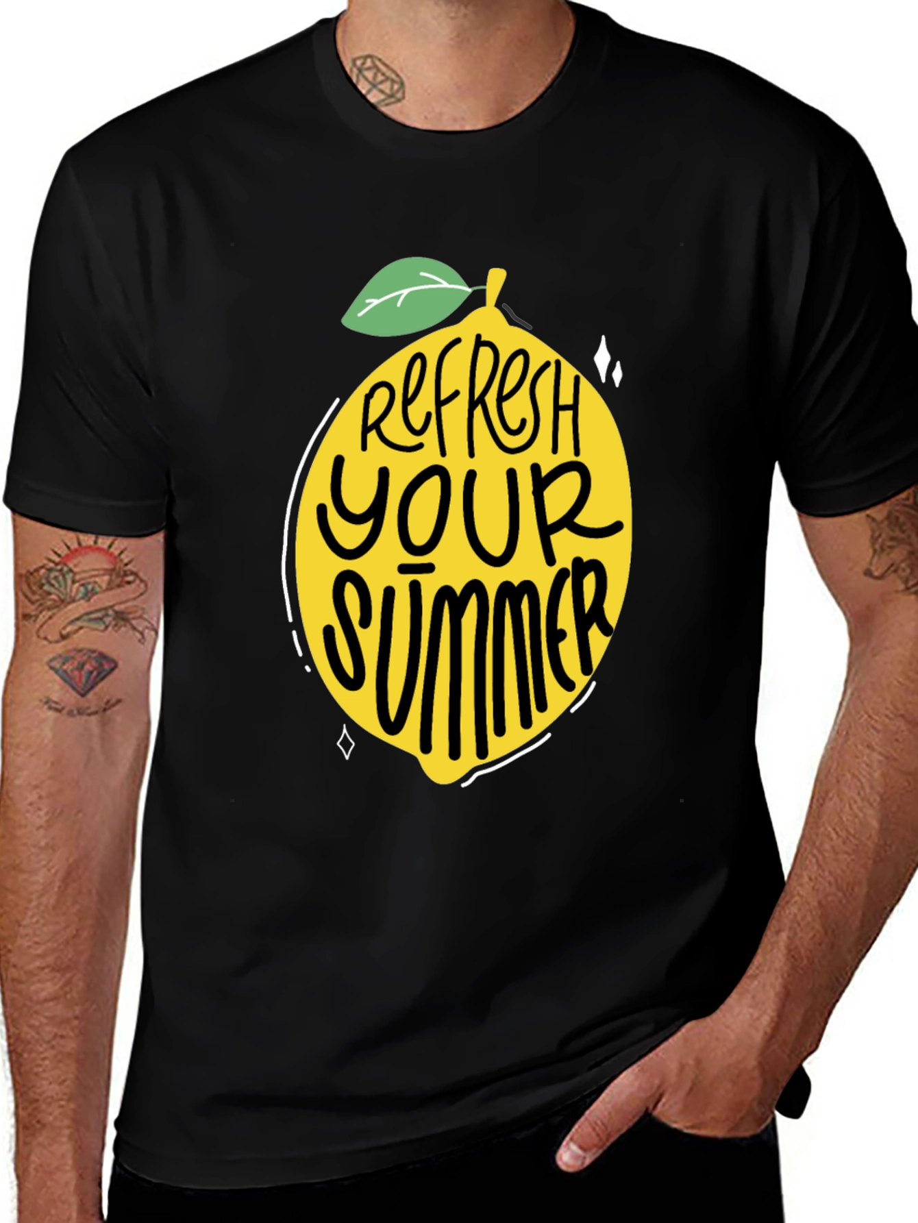 Variant 26 of Refresh Your Summer Black Graphic Tee