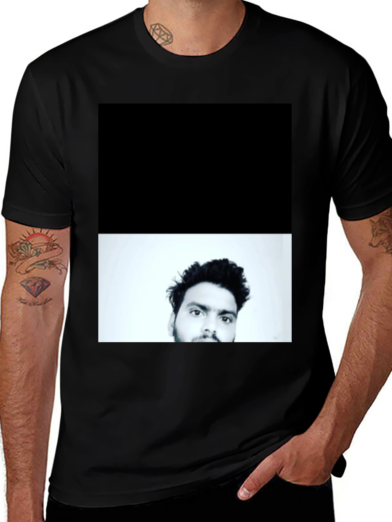 Variant 26 of Unique Graphic Tee - Man's Face Design