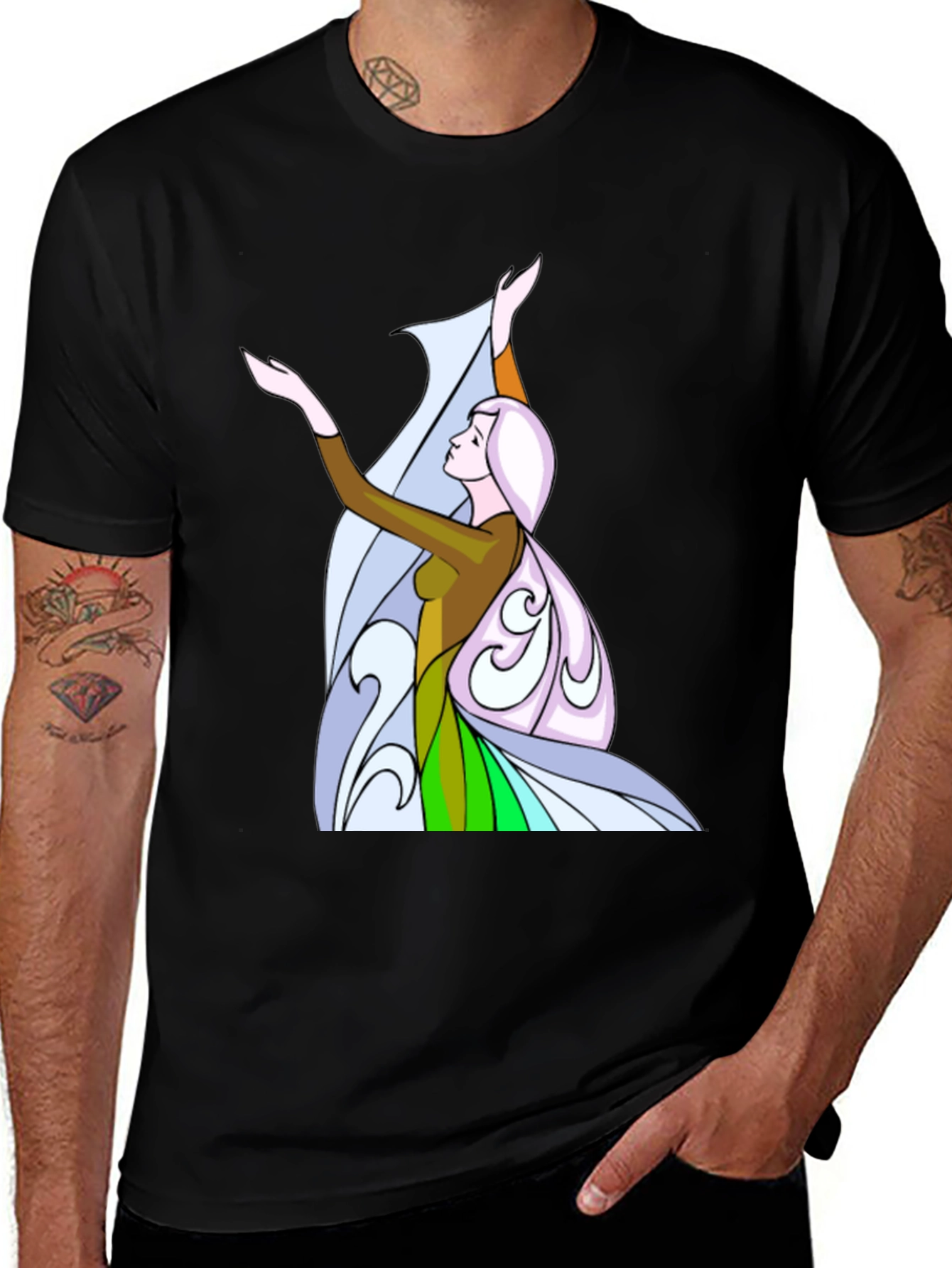 Variant 11 of Elegant Woman Graphic Tee - Unique Design