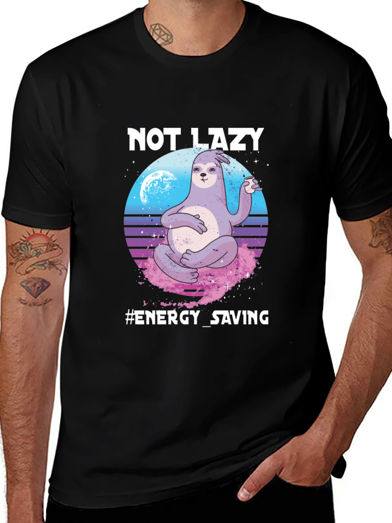 Variant 21 of Not Lazy Energy Saving Sloth T-Shirt