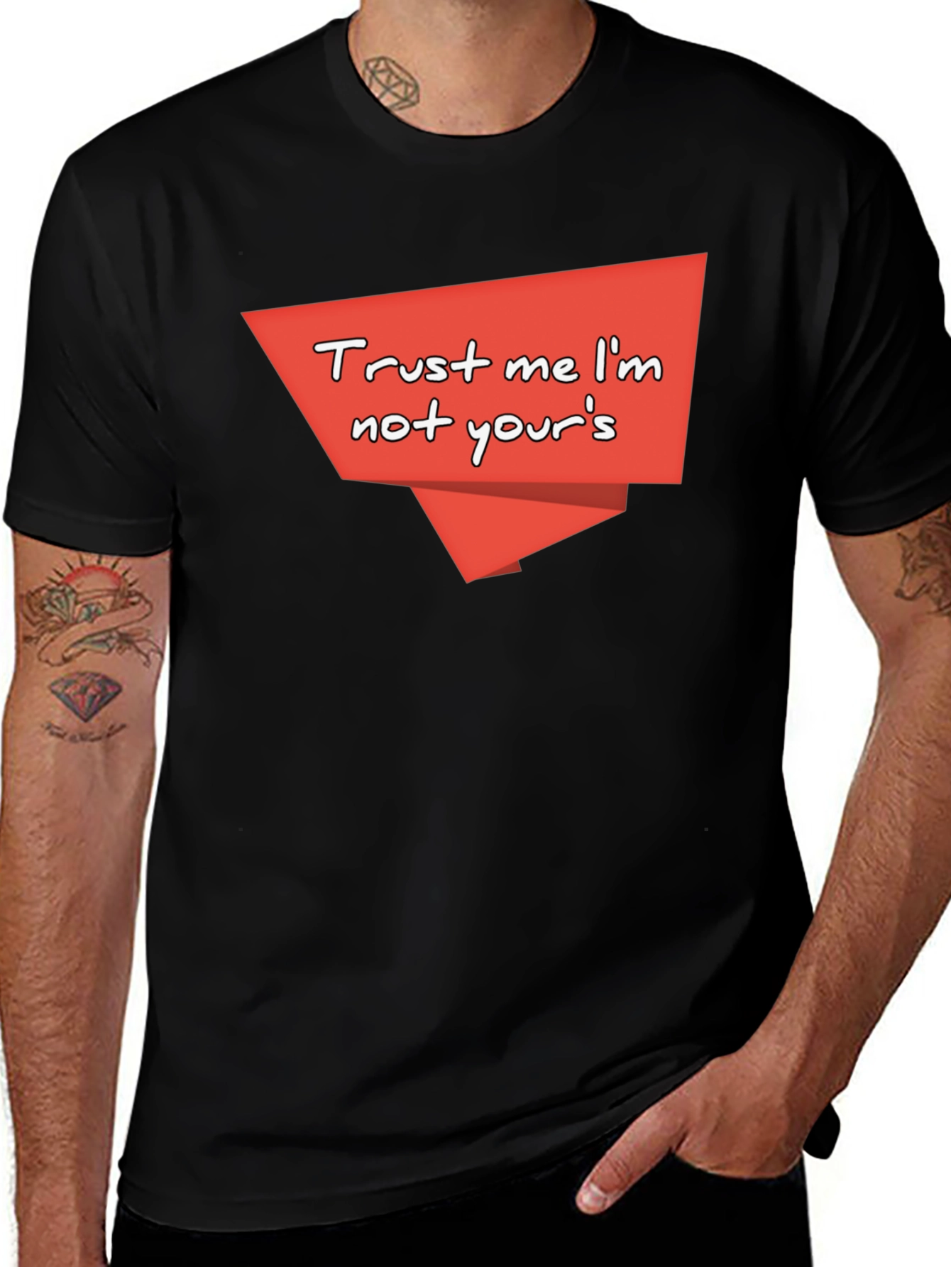Variant 24 of Trust Me Graphic Tee - Quirky Black T-Shirt