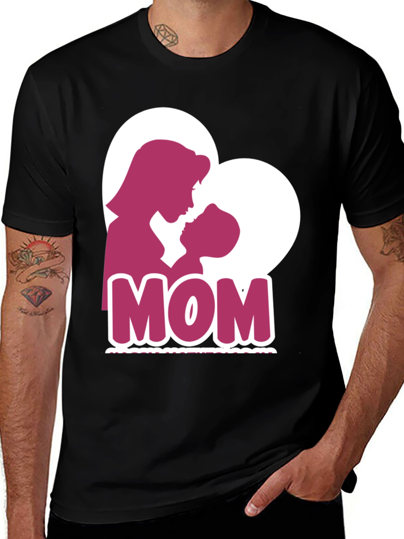 Variant 30 of Mom Heart Silhouette T-Shirt - Mother's Day Tee