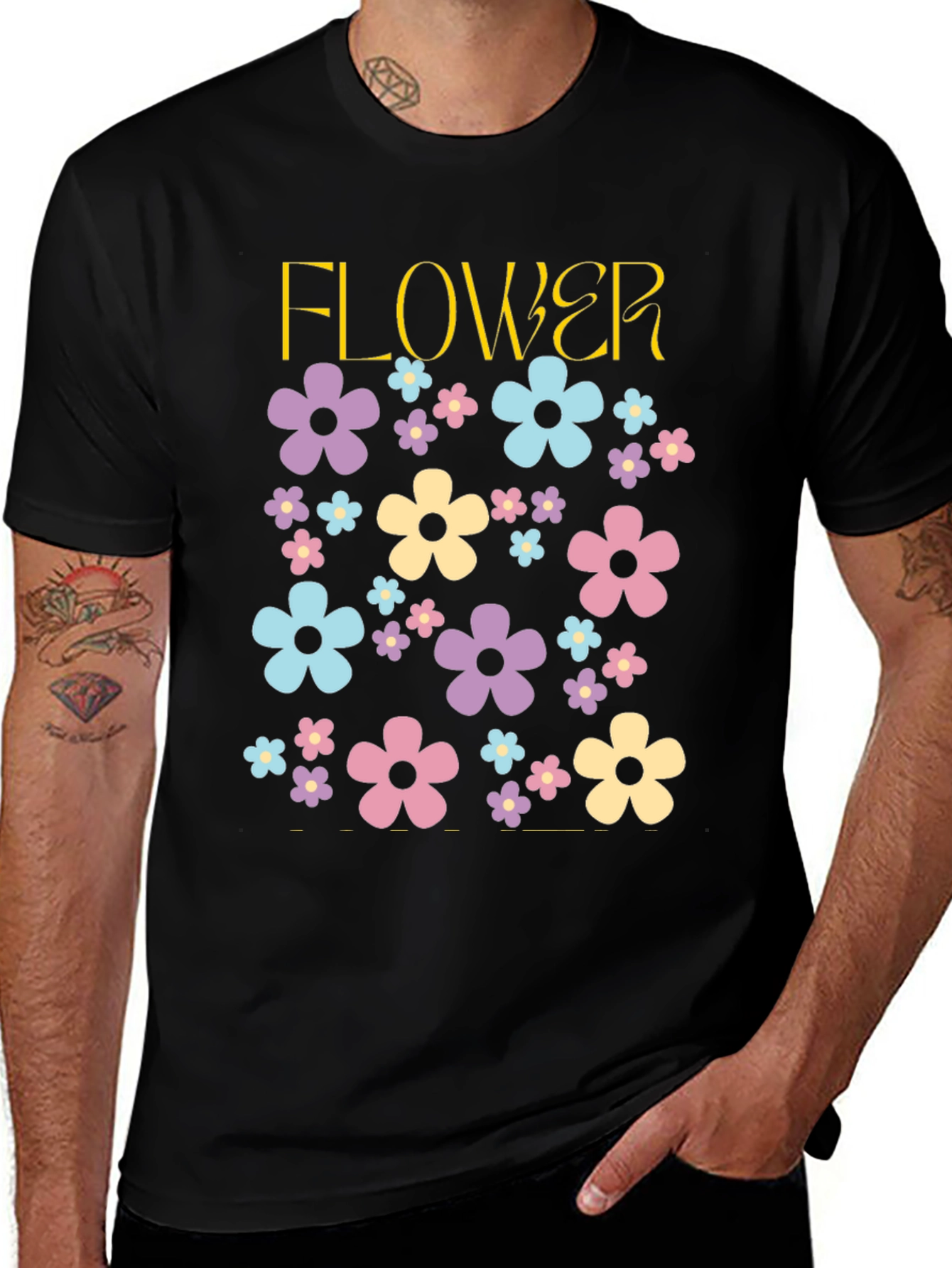 Variant 22 of Floral Power T-Shirt - Retro Flower Design