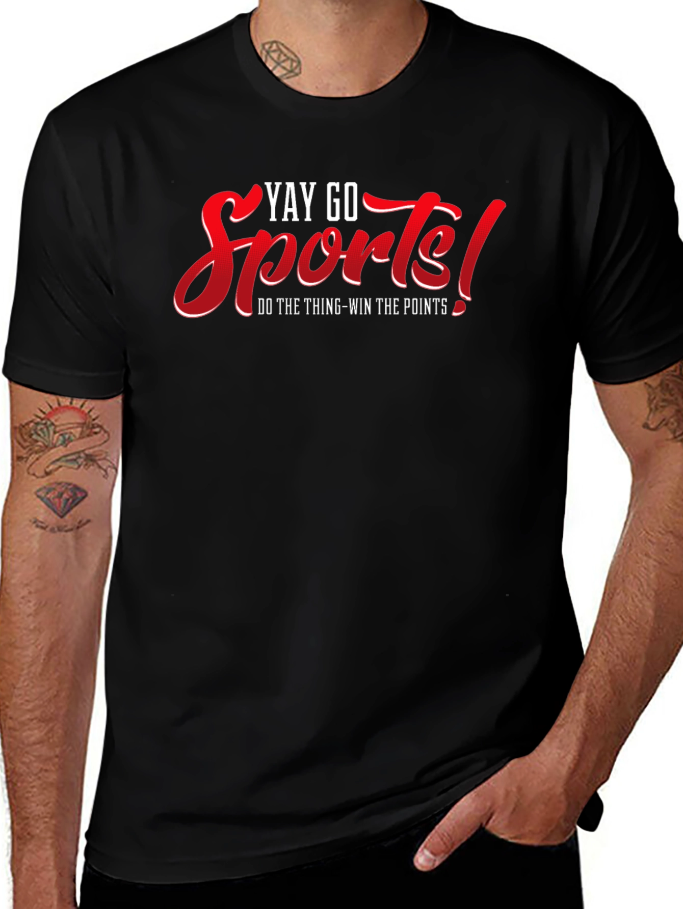 Variant 6 of Yay Go Sports! Black Graphic Tee