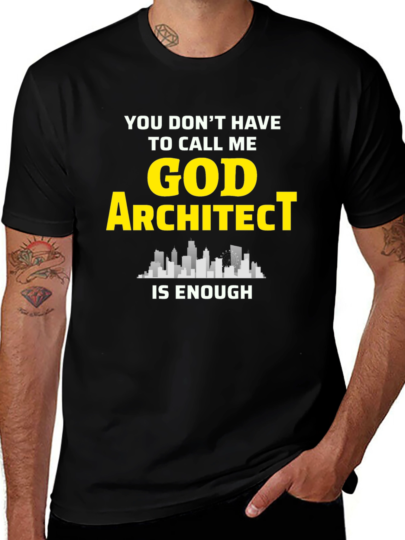 Black Architect T-Shirt - "God Architect" main image