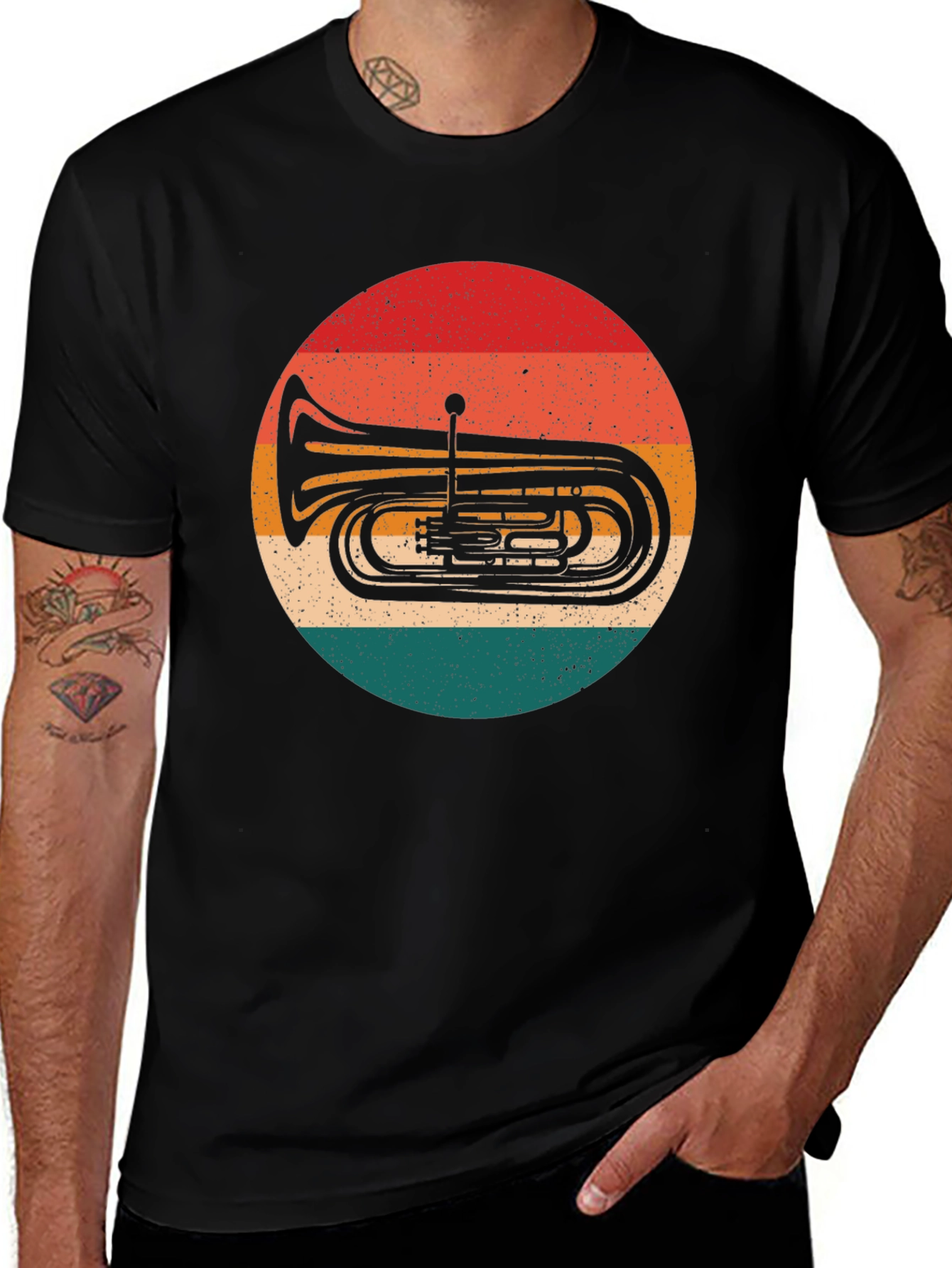 Variant 5 of Vintage Tuba Sunset T-Shirt - Musical Instrument Tee