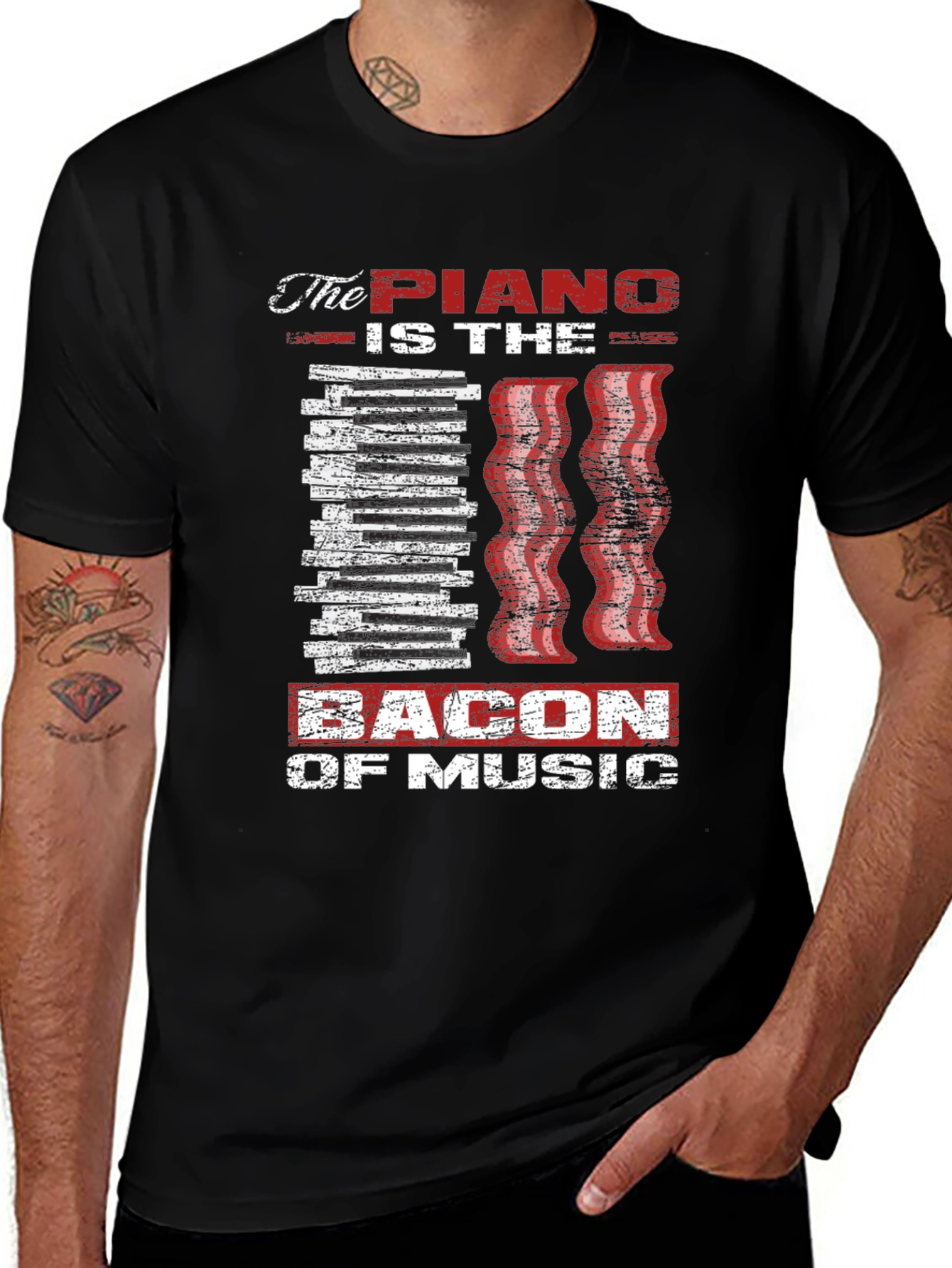 Variant 21 of Piano Bacon Music T-Shirt - Musician Gift