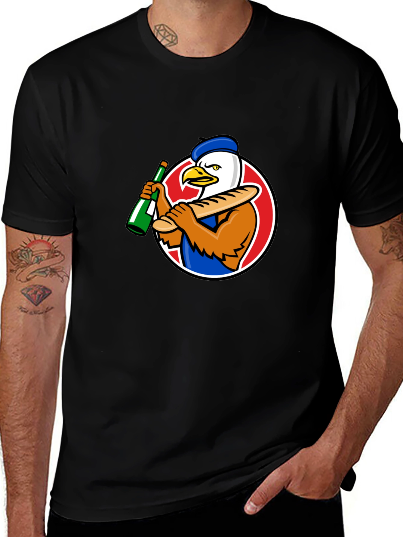 Variant 30 of French Eagle Graphic Tee - Novelty T-Shirt