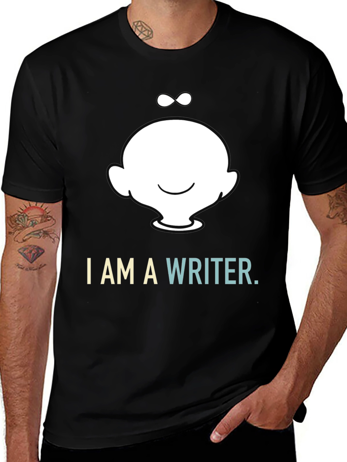 Variant 13 of I Am a Writer T-Shirt - Black Cotton Blend Tee